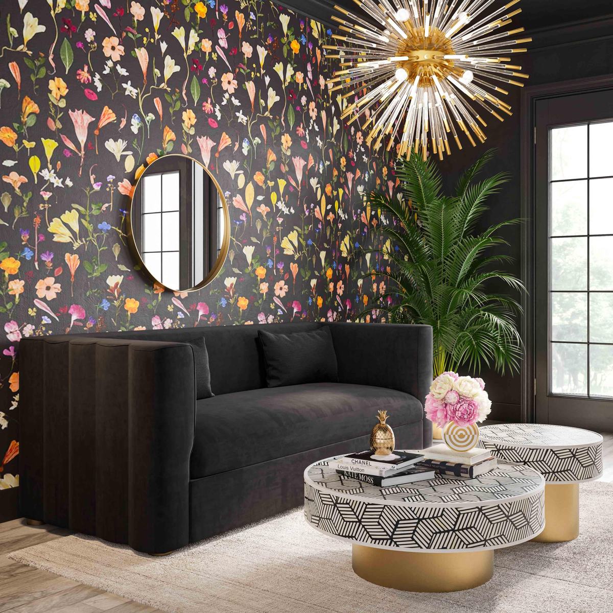 Callie Black Velvet Sofa - Image 2