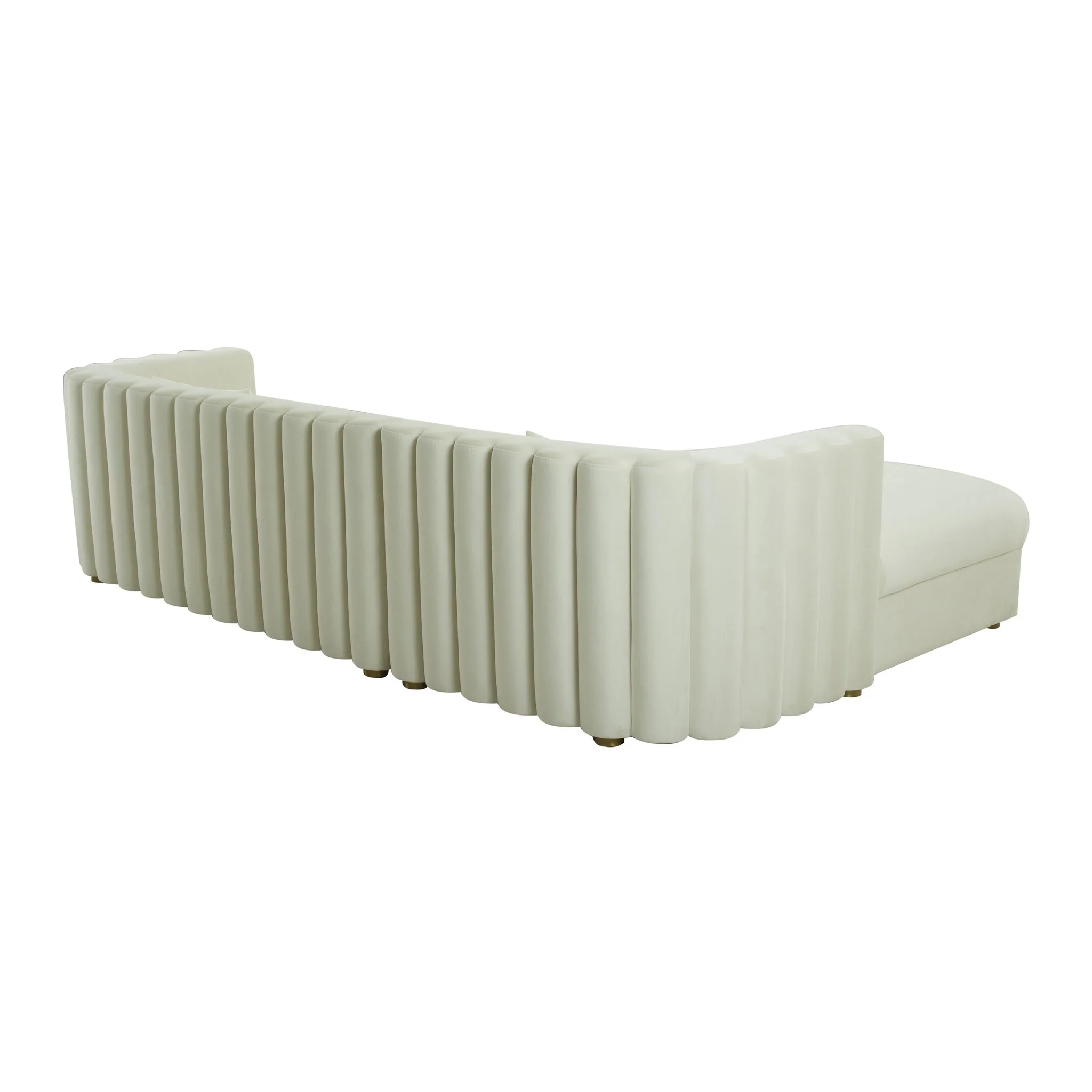 Callie Cream Velvet Sectional - LAF - Image 4