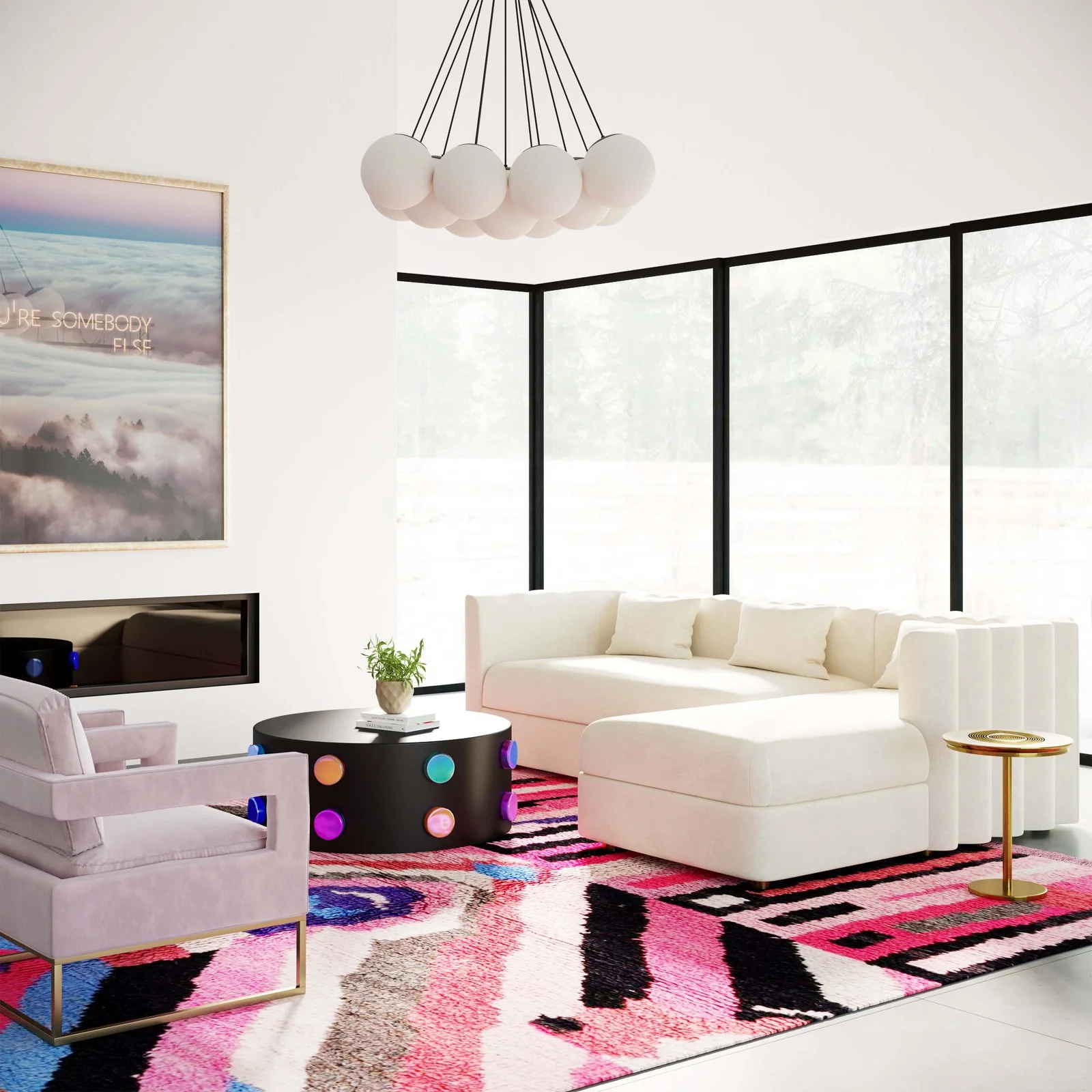 Callie Cream Velvet Sectional - RAF - Image 2