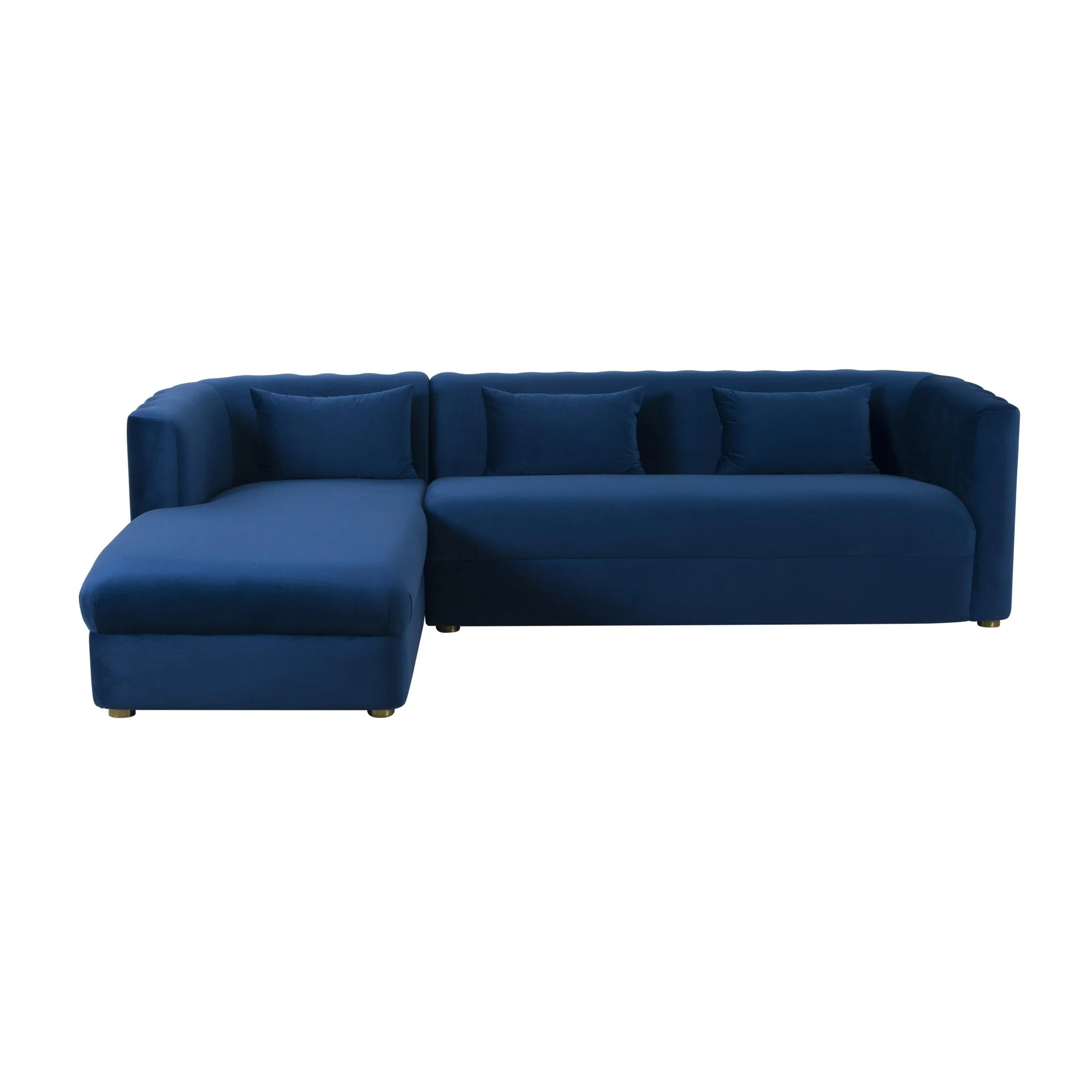 Callie Navy Velvet Sectional - LAF - Image 3
