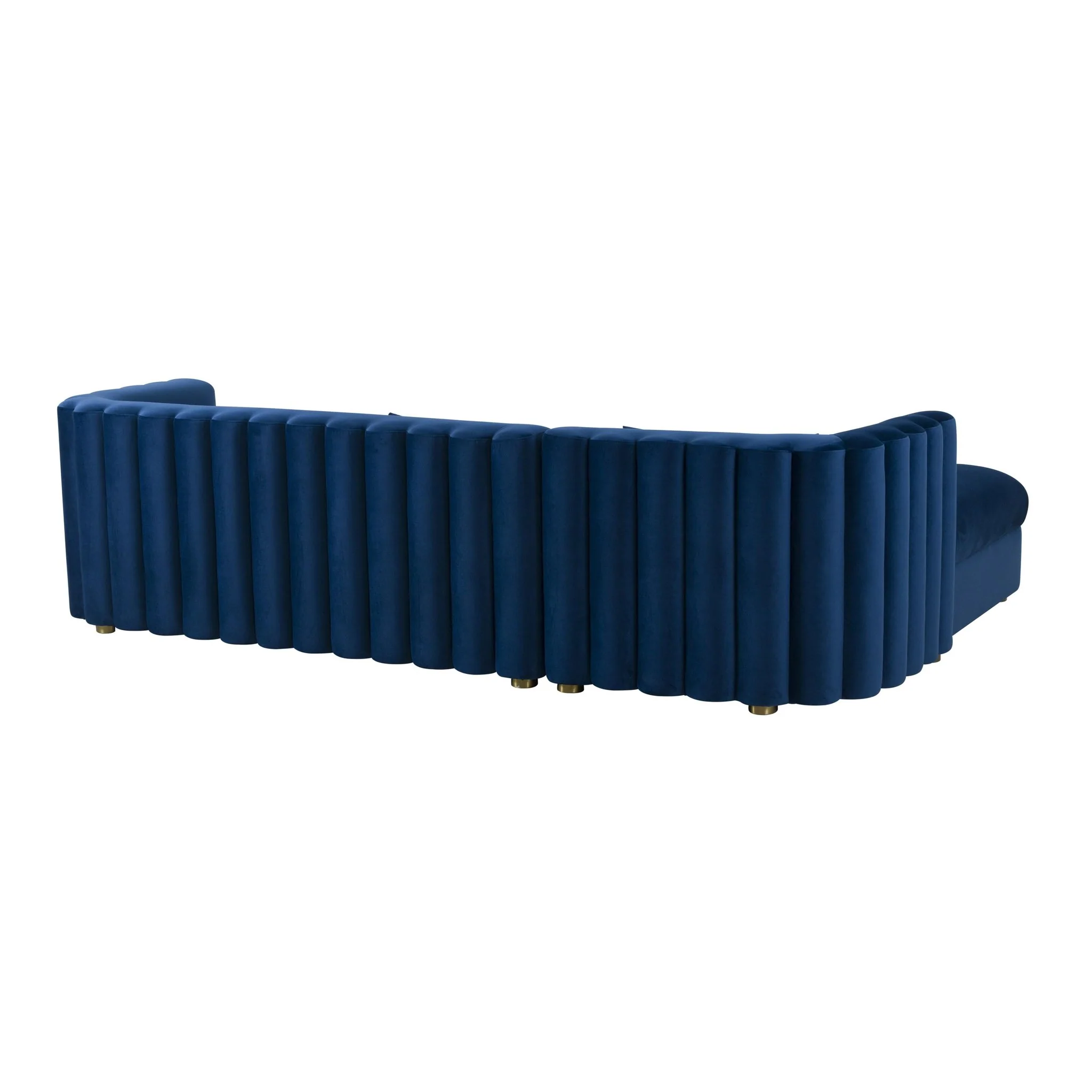 Callie Navy Velvet Sectional - LAF - Image 4