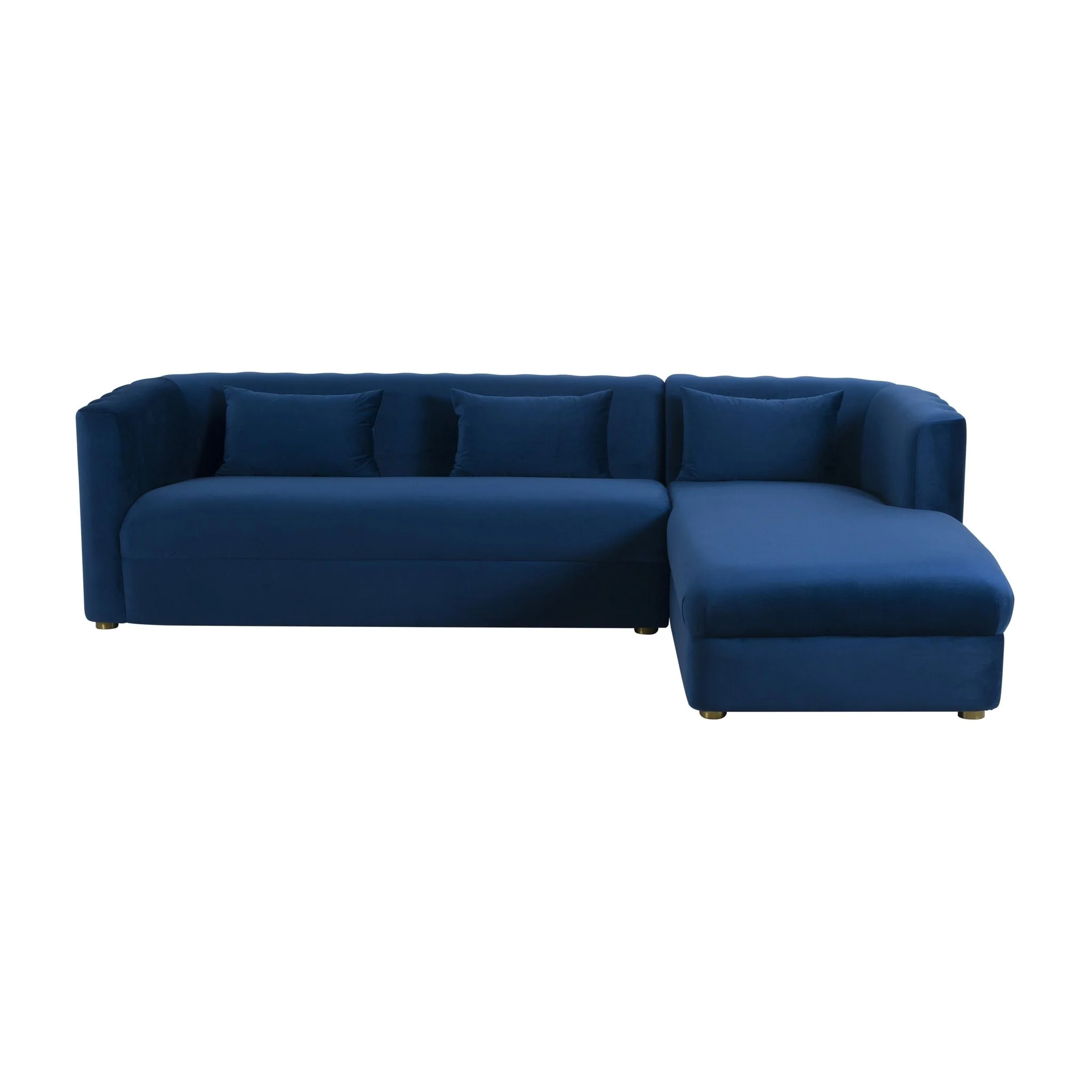 Callie Navy Velvet Sectional - RAF - Image 3