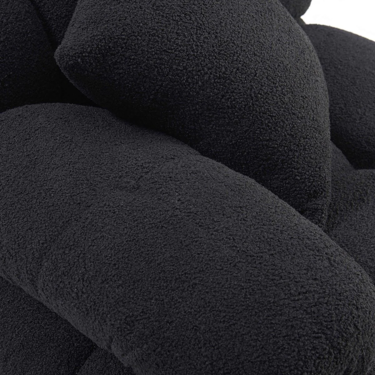 Calliope Black Vegan Shearling 4-piece Modular Sectional - Image 9
