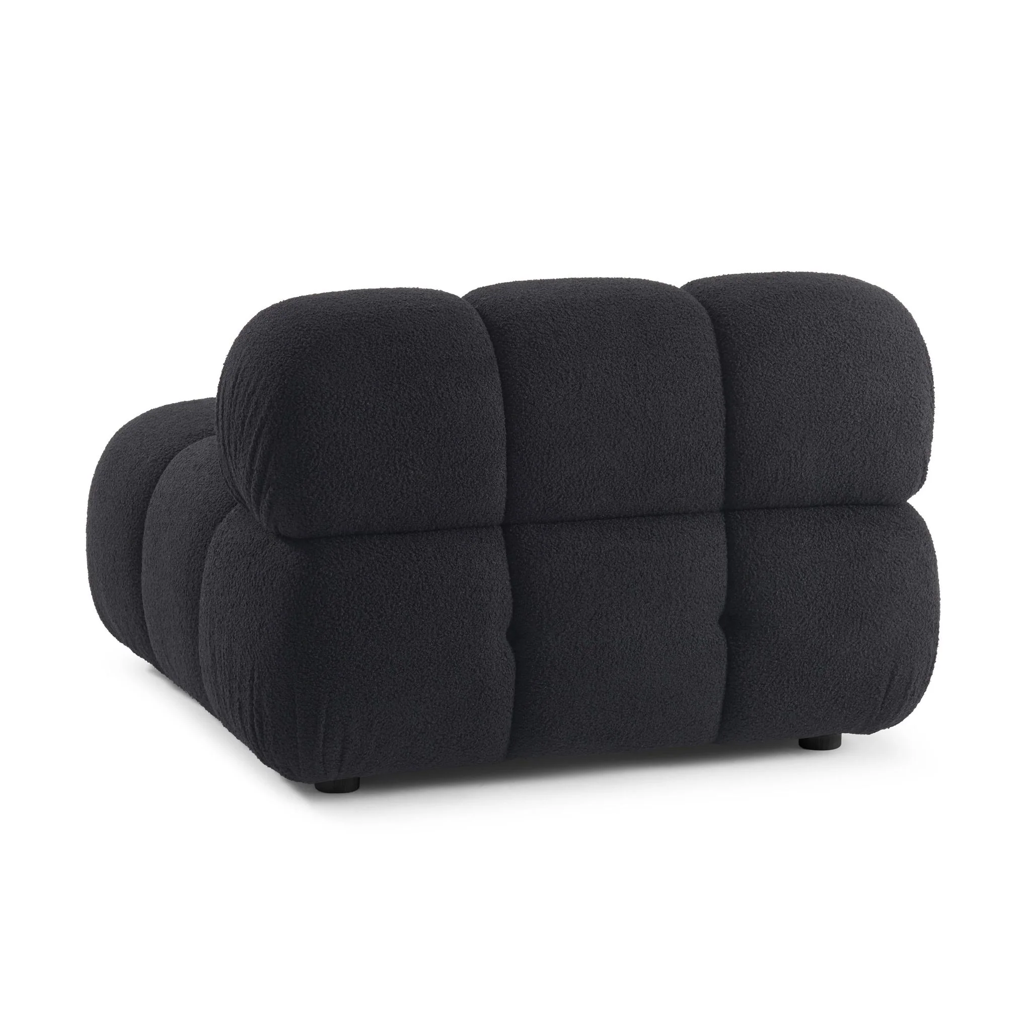 Calliope Black Vegan Shearling Modular Armless Chair - Image 4