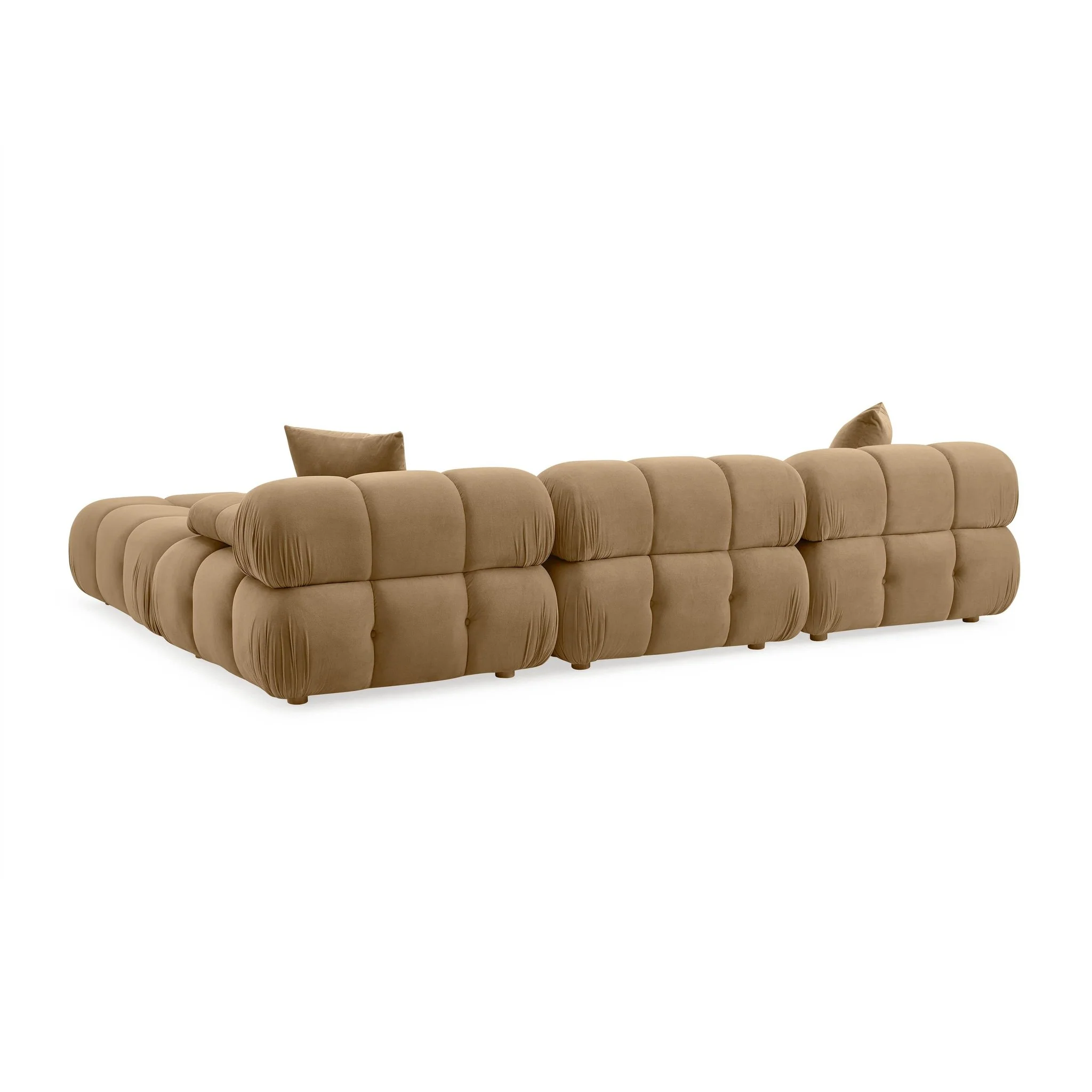 Calliope Cafe Au Lait Performance Velvet 4-piece Modular Sectional - Image 4