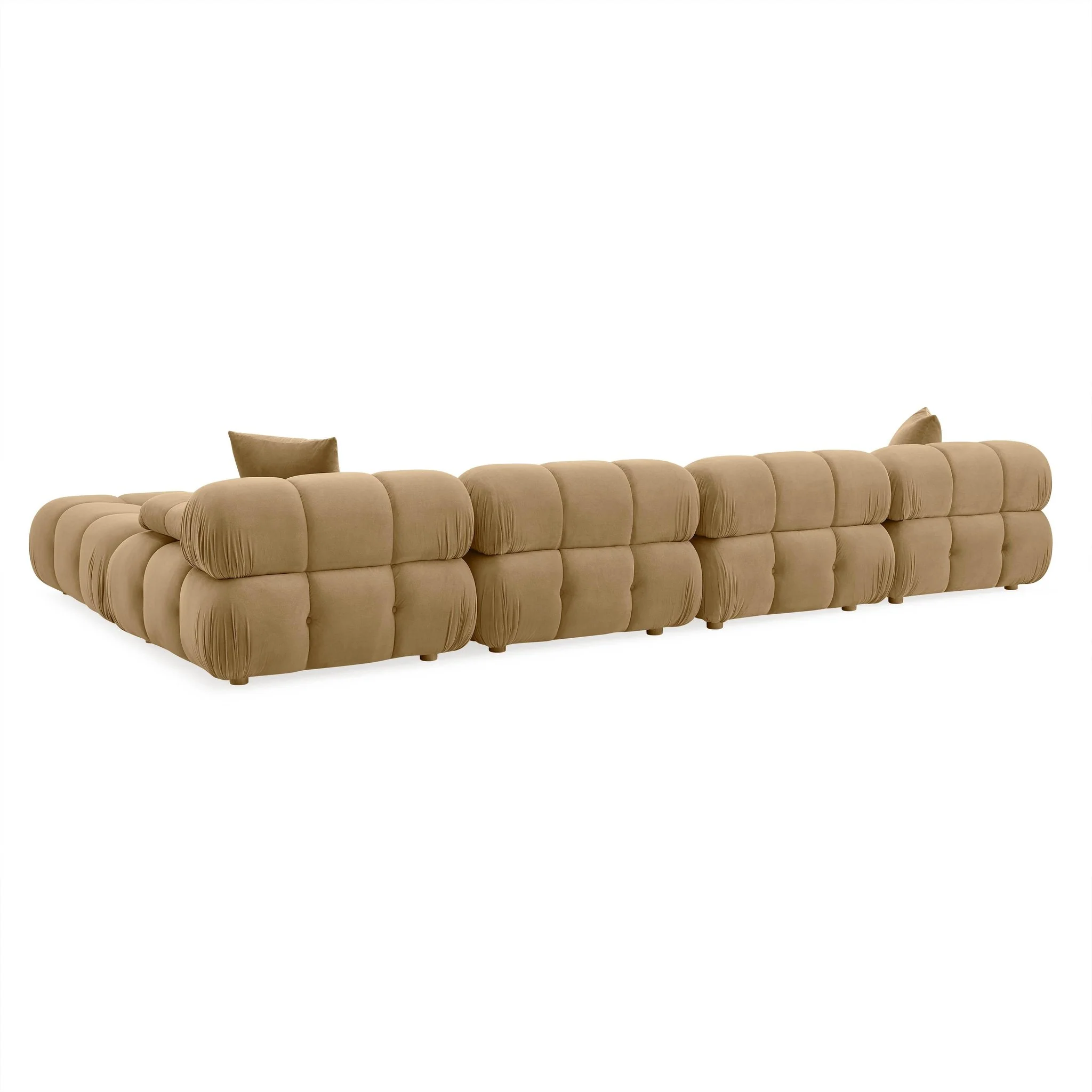 Calliope Cafe Au Lait Performance Velvet 6-piece Modular U-Sectional - Image 4
