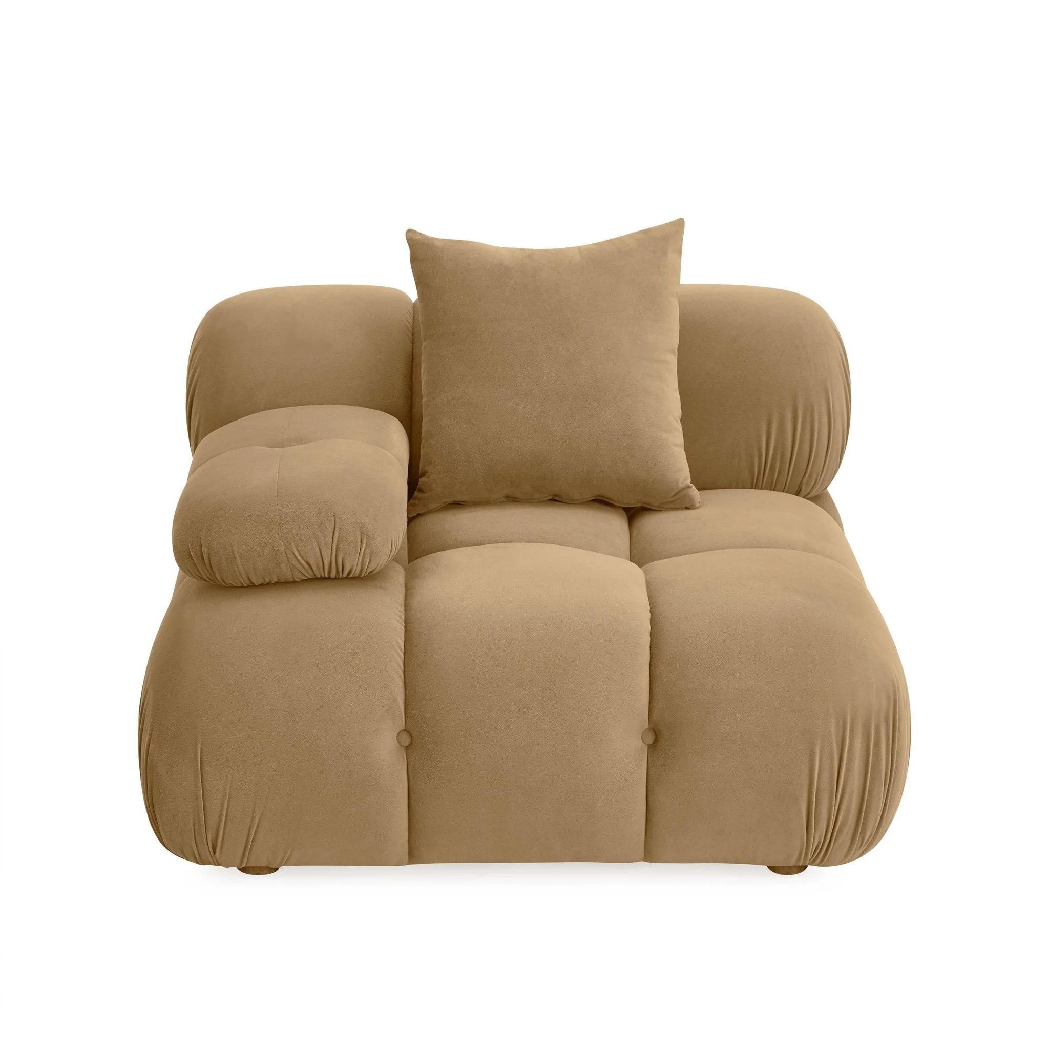 Calliope Cafe Au Lait Performance Velvet Modular Corner Chair - Image 2