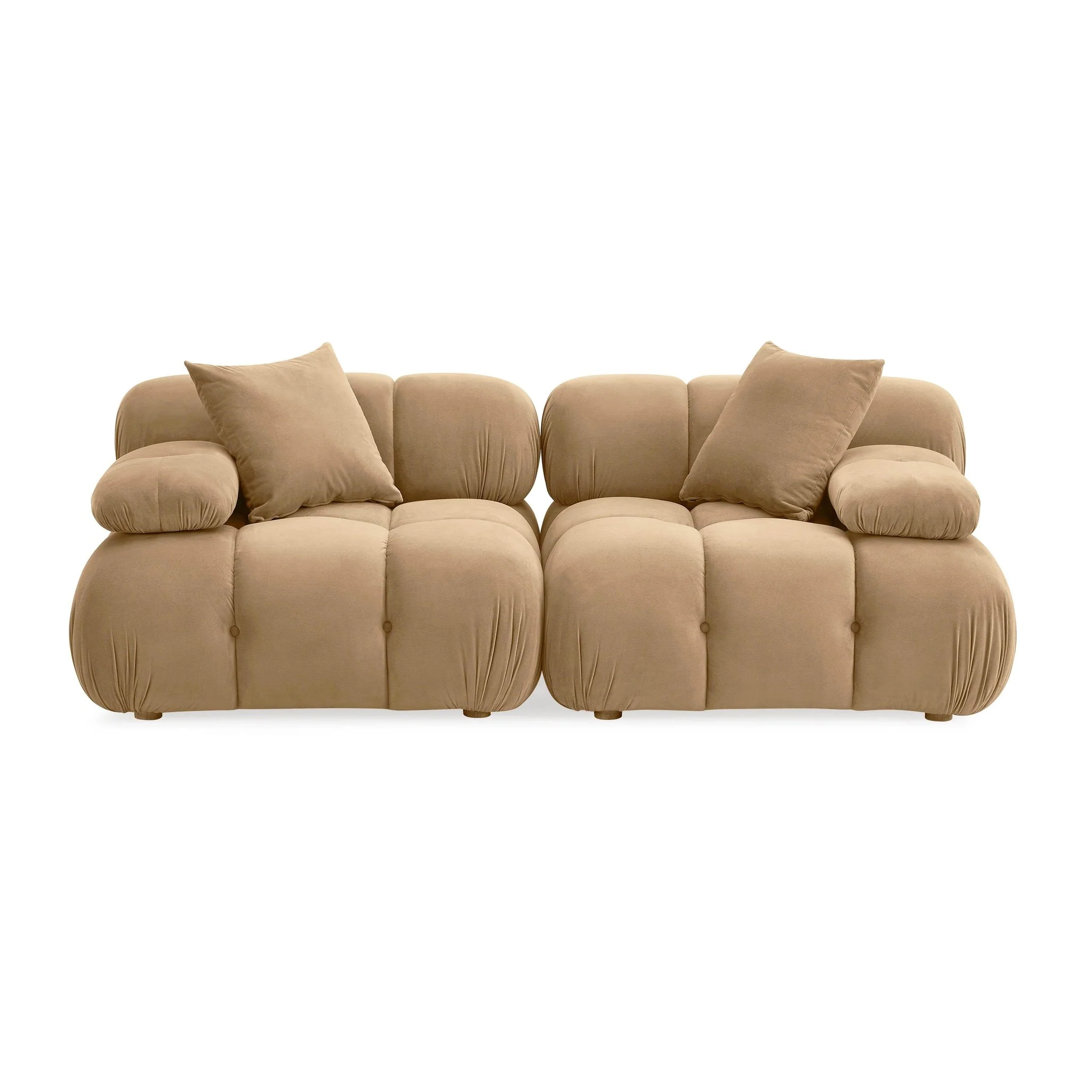 Calliope Cafe Au Lait Performance Velvet Modular Loveseat - Image 3