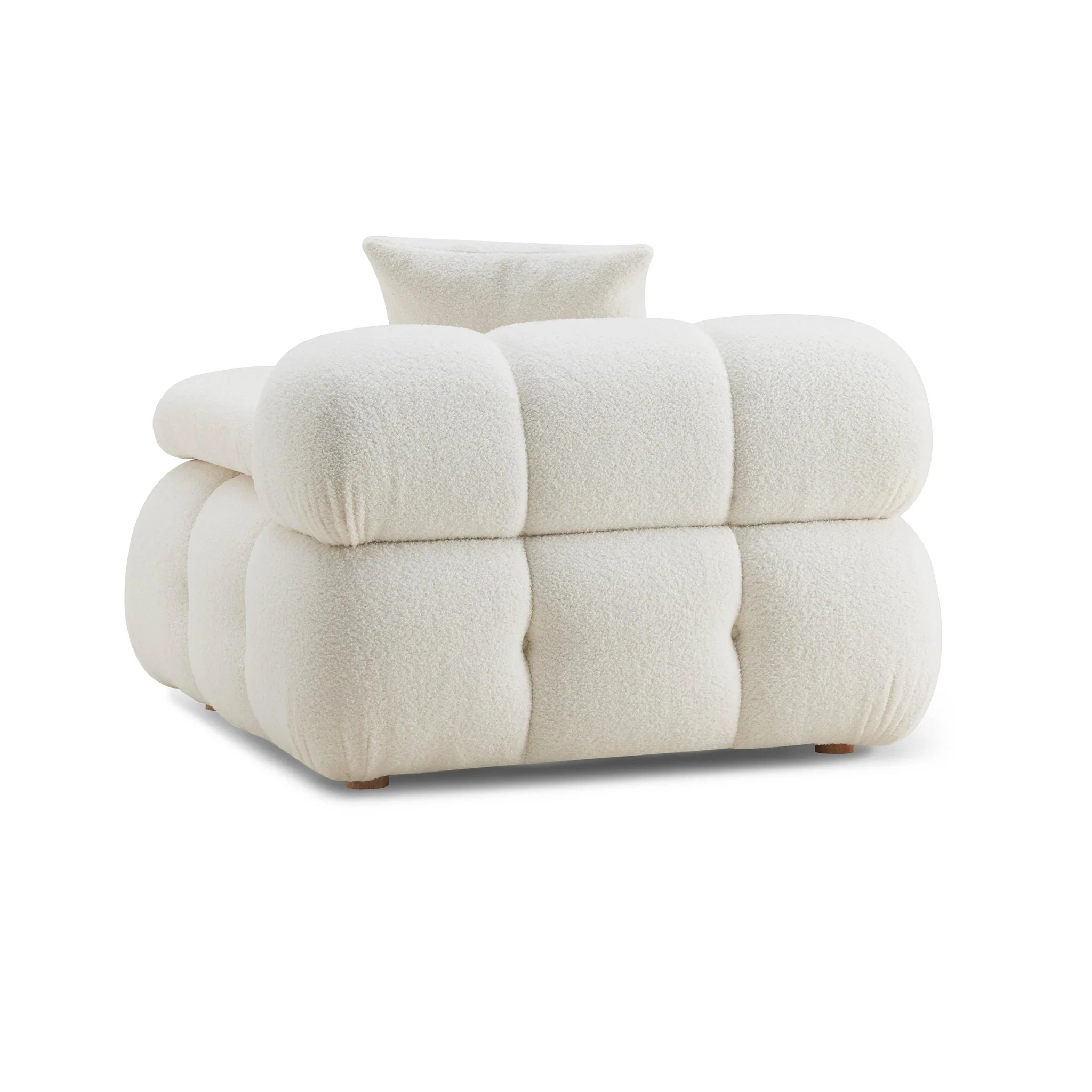 Calliope Cream Vegan Shearling Modular Armless Chair - Image 4