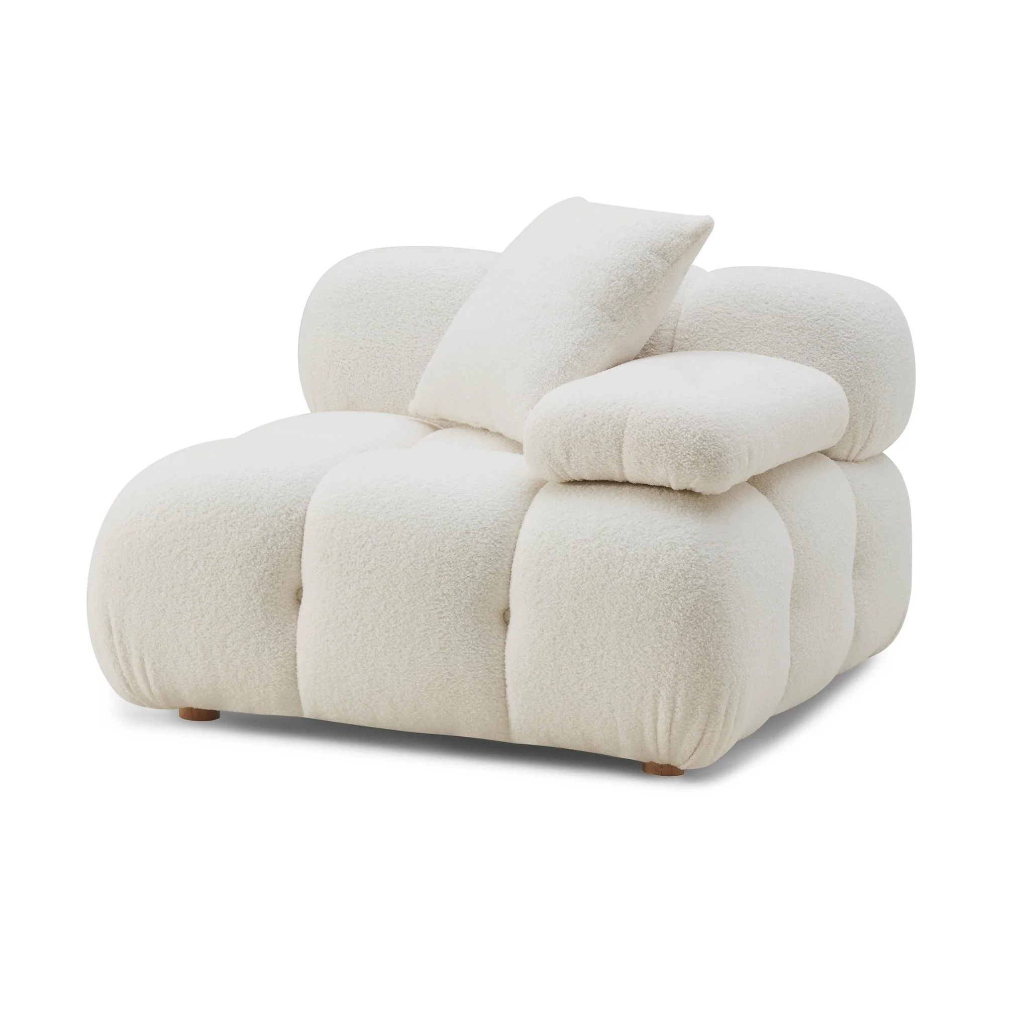 Calliope Cream Vegan Shearling Modular Corner Chair - Image 4