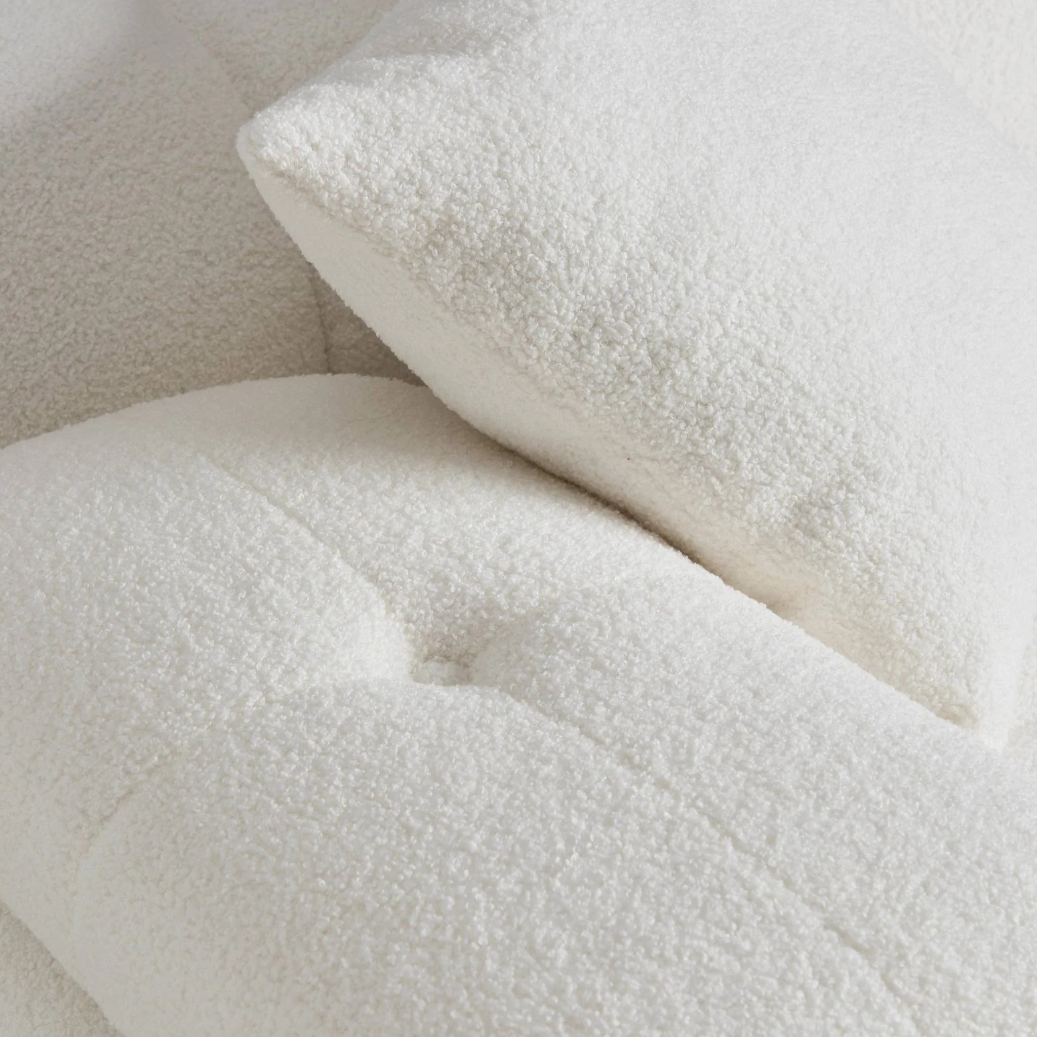 Calliope Cream Vegan Shearling Modular Loveseat - Image 5