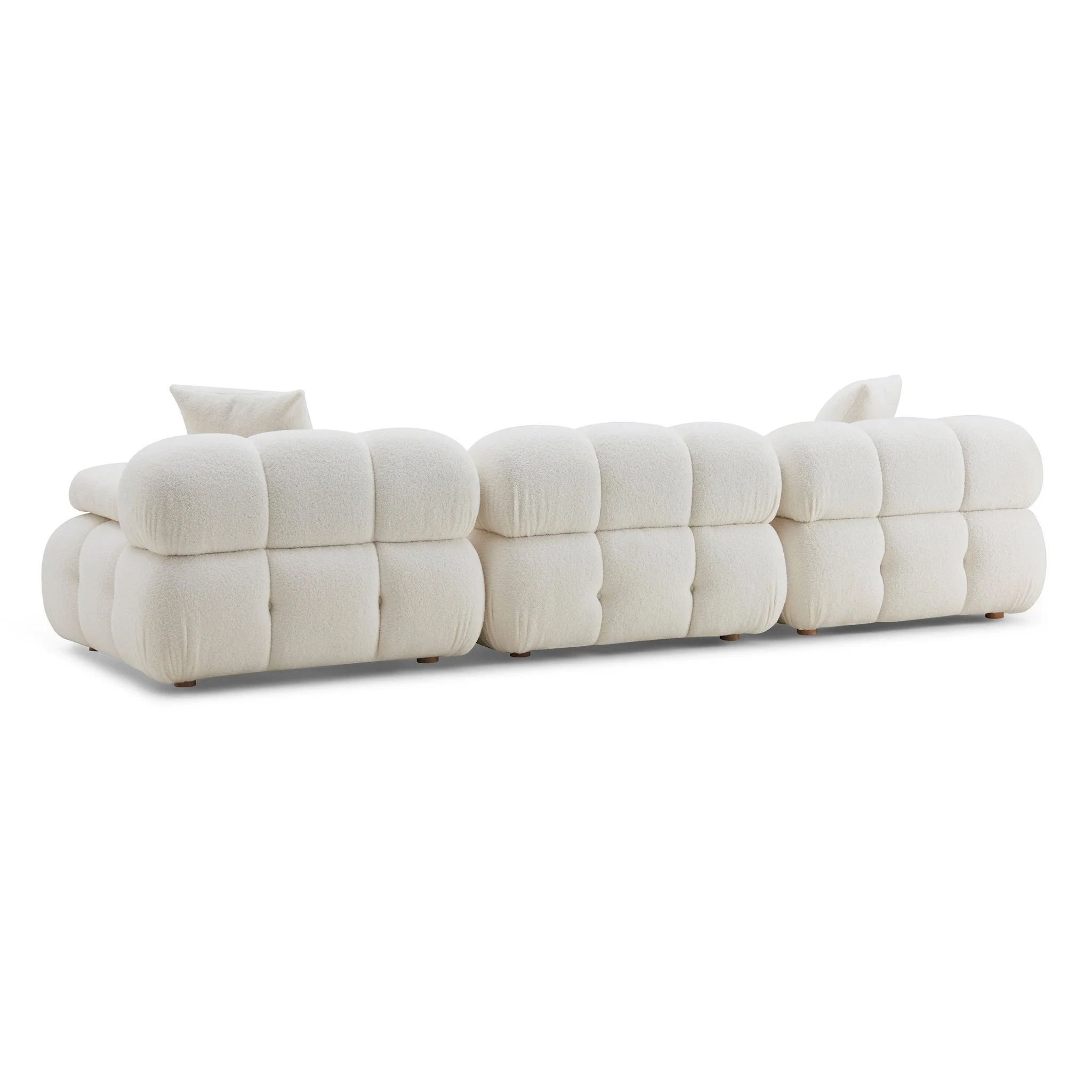 Calliope Cream Vegan Shearling Modular Sofa - Image 4
