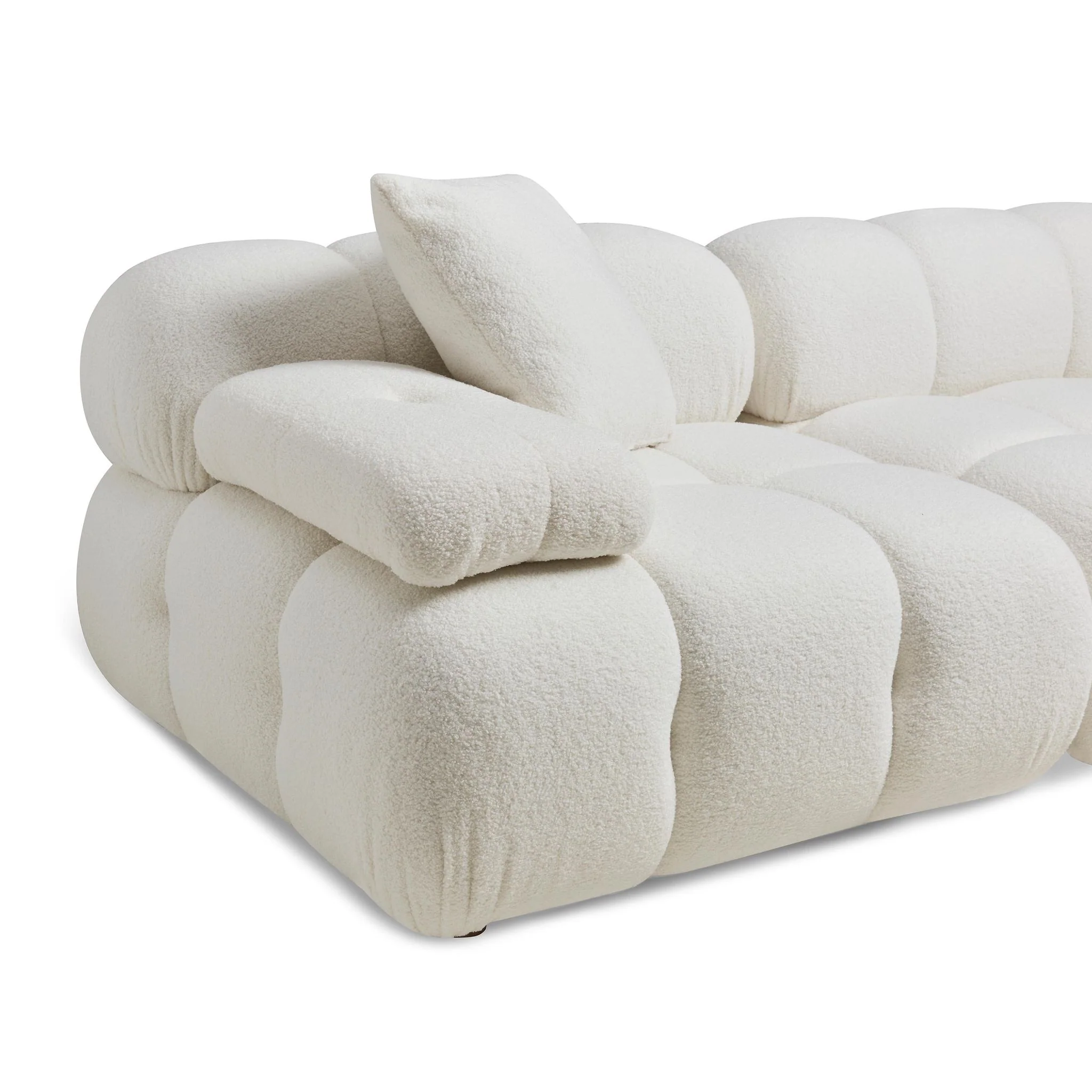 Calliope Cream Vegan Shearling Modular Sofa - Image 5