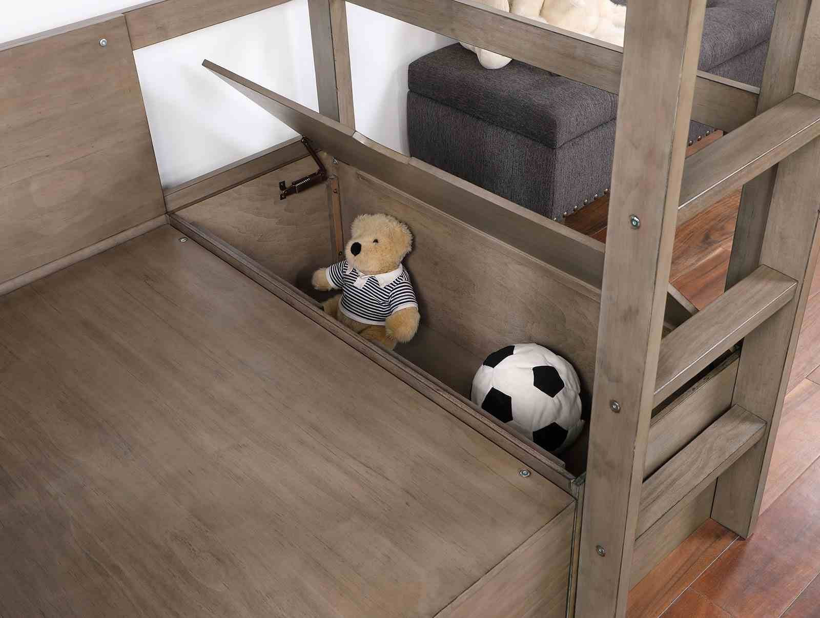 Callistus Twin/Workstation Loft Bed, Warm Gray - Image 2
