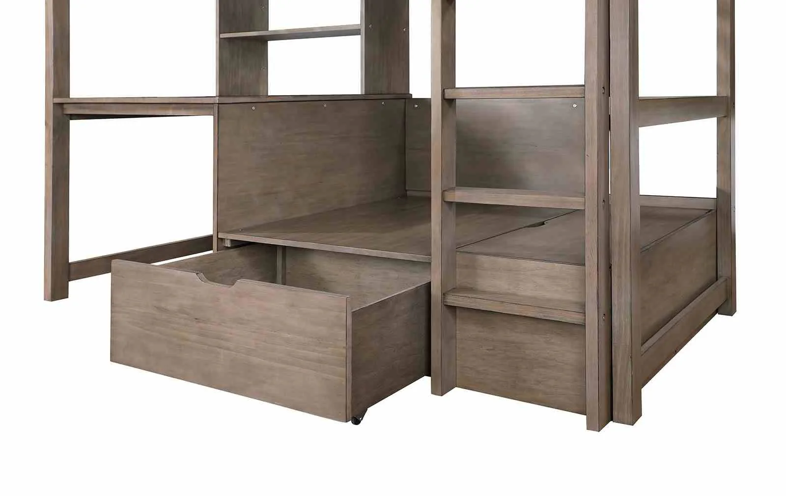 Callistus Twin/Workstation Loft Bed, Warm Gray - Image 3