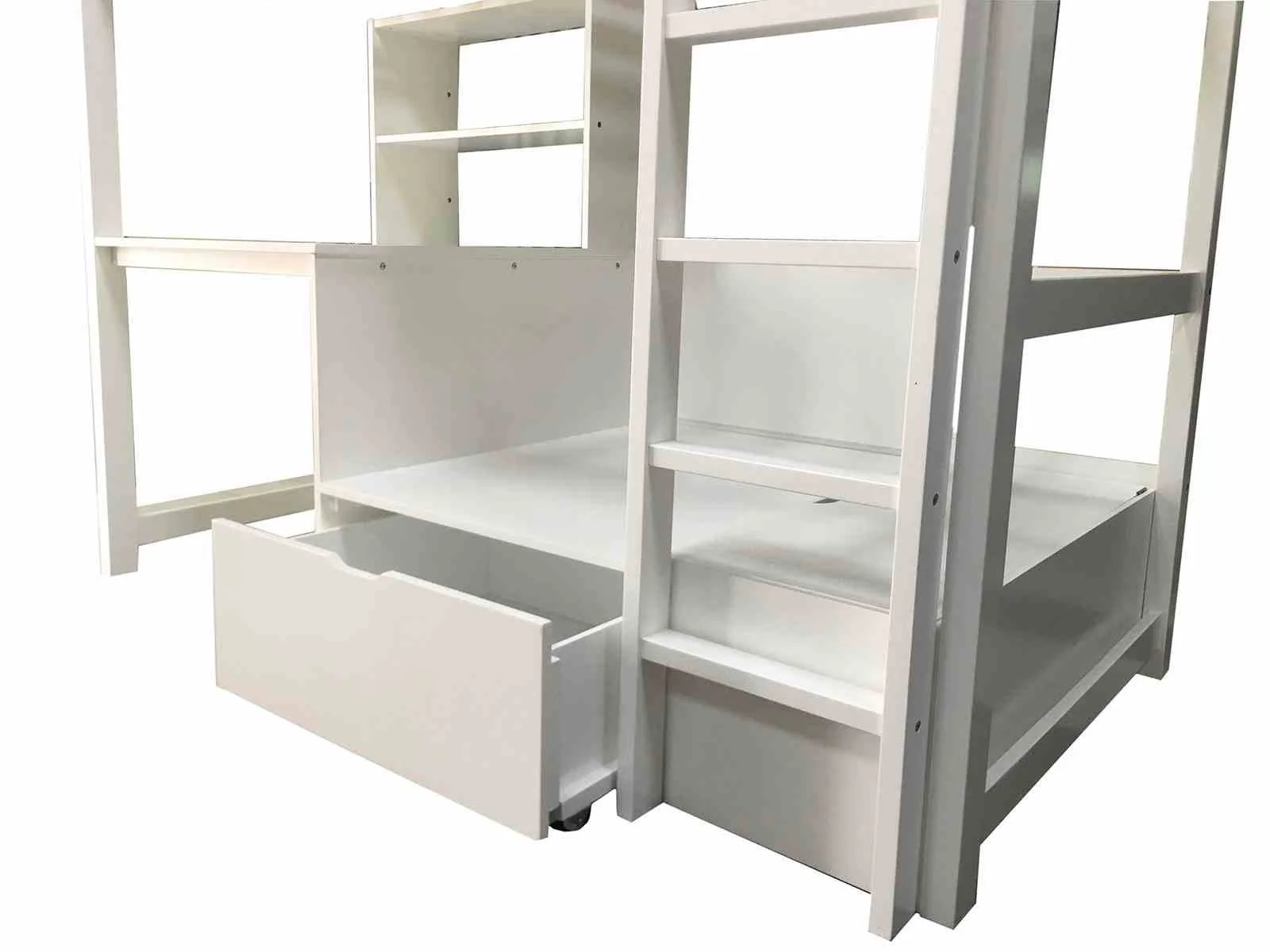 Callistus Twin Workstation Loft Bed, White - Image 3