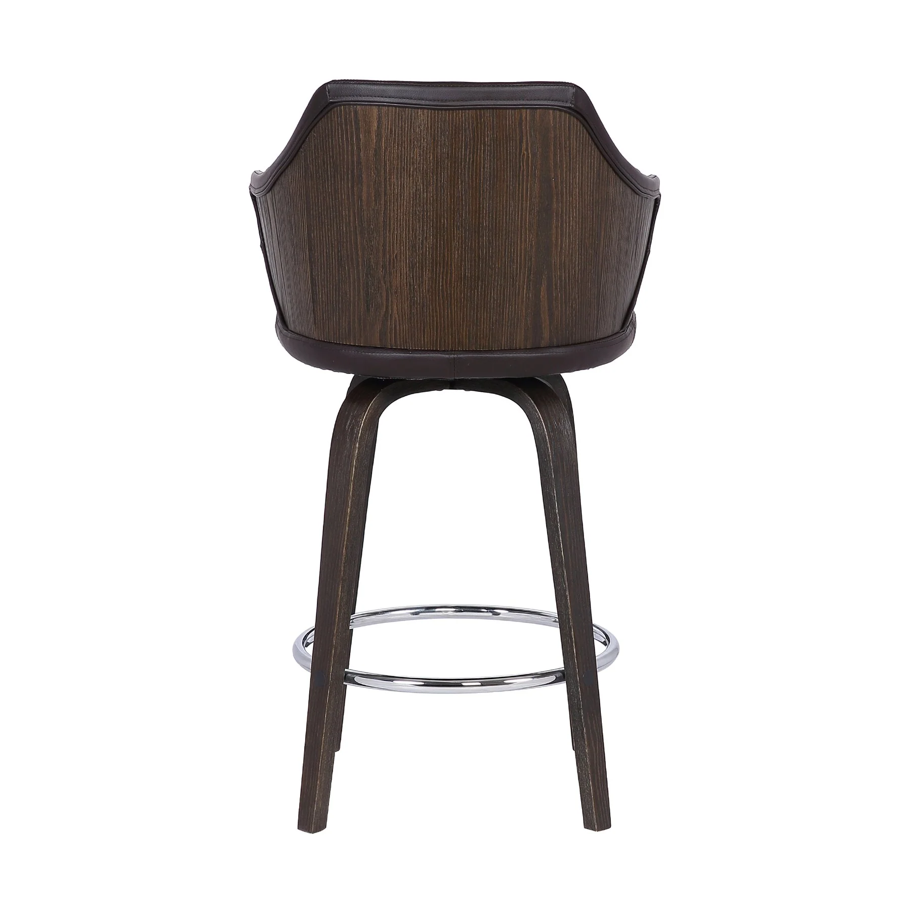 Camden 26" Mid-Century Brown Faux Leather Bar Stool - Image 2