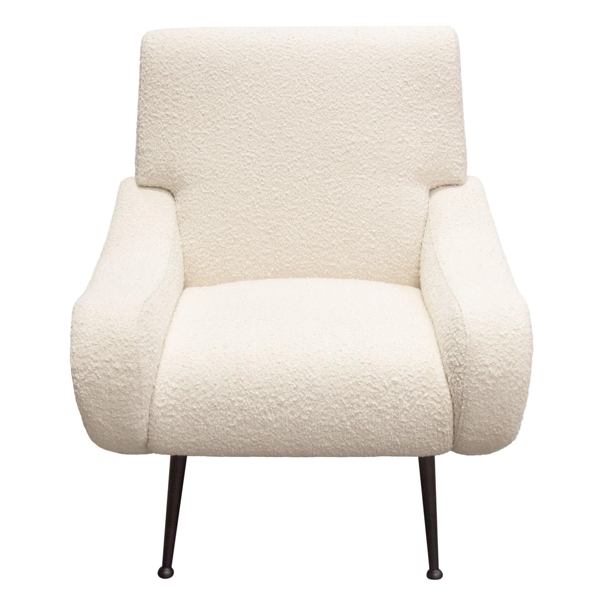Cameron Accent Chair in Bone Boucle Textured Fabric w/ Black Leg by Diamond Sofa - Image 2