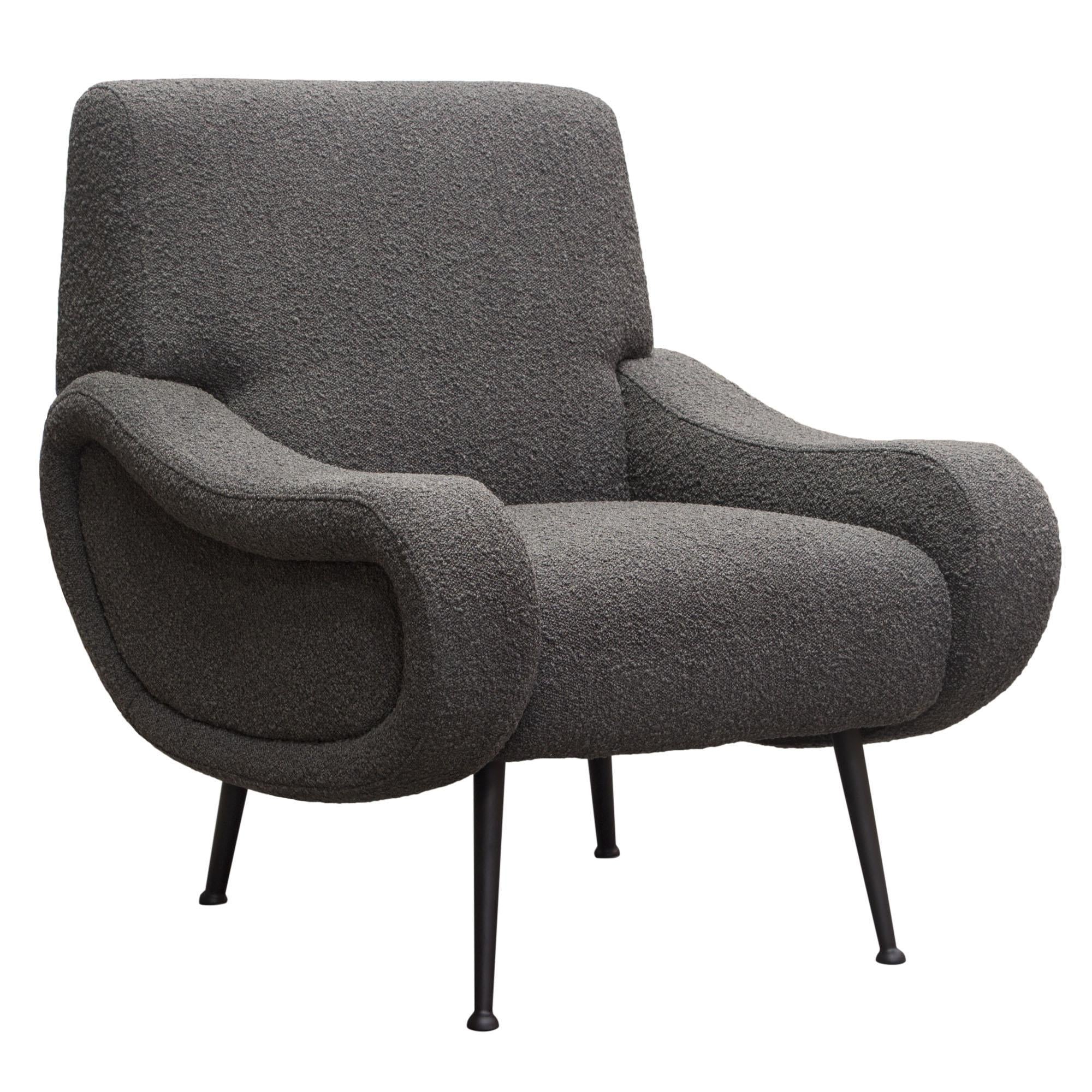 Cameron Accent Chair in Chair Boucle Textured Fabric w/ Black Leg by Diamond Sofa - Image 3