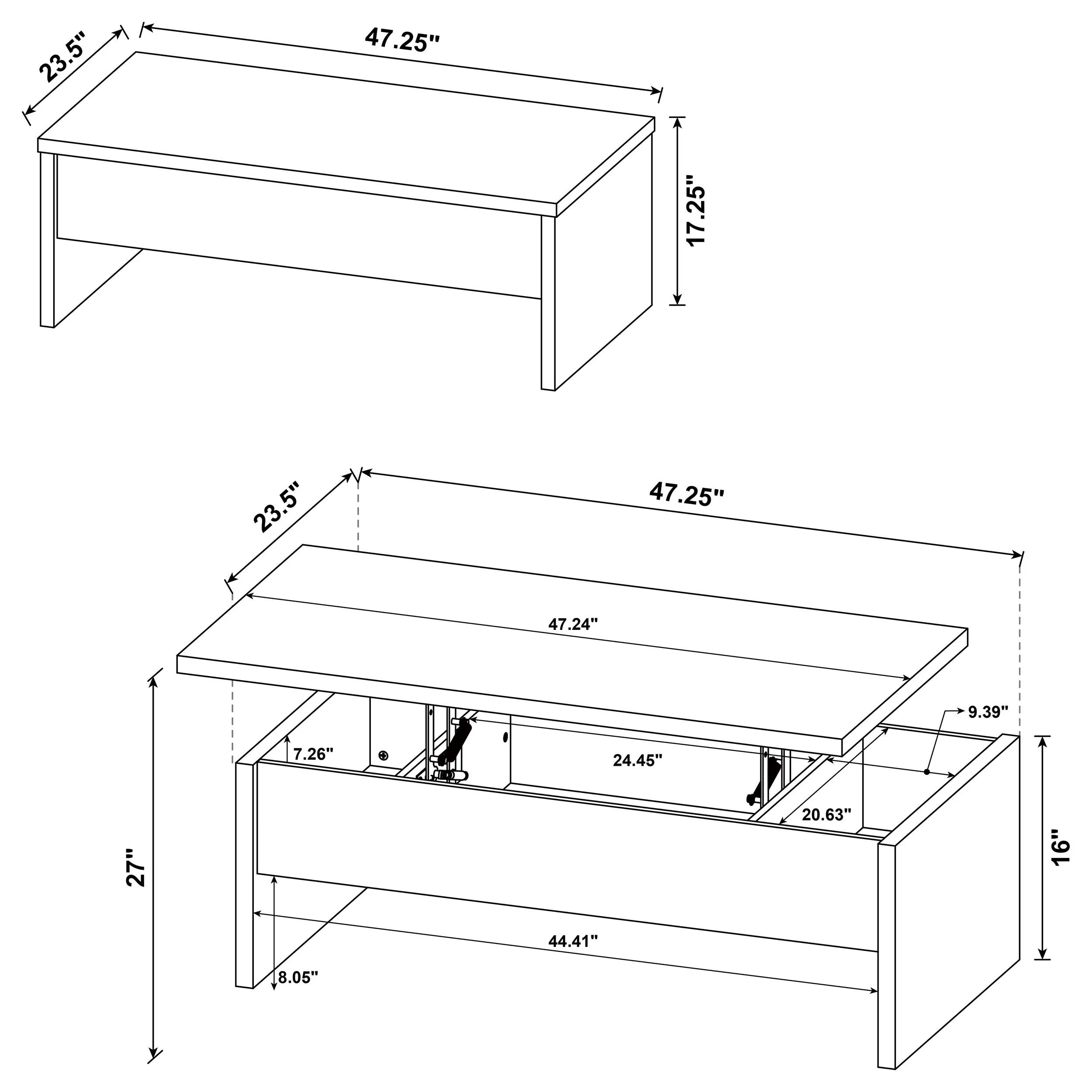 Canoga Lift-Top Coffee Table Set - Image 68