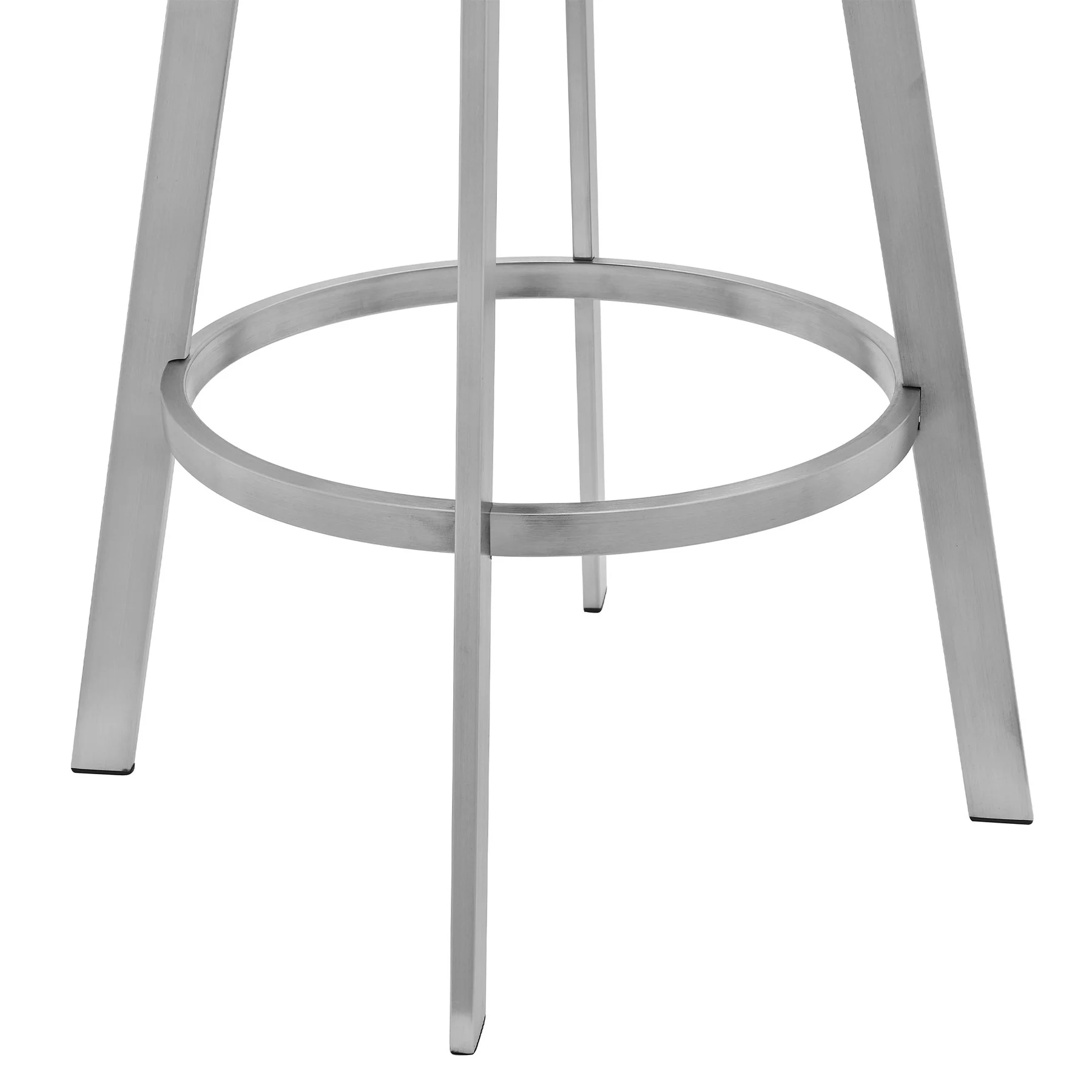 Capri 30" Swivel Modern Metal and Slate Gray Faux Leather Bar and Counter Stool - Image 6