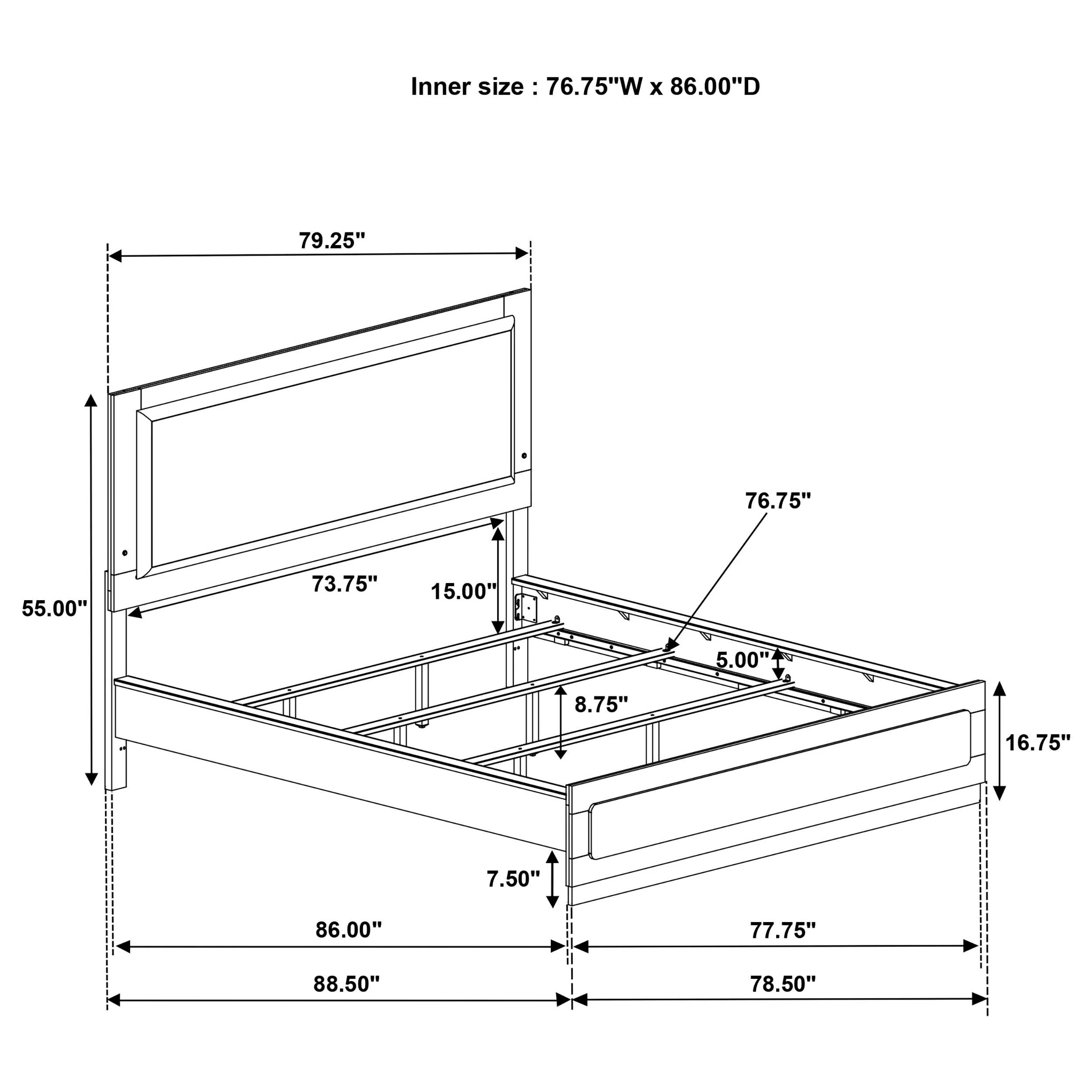 Caraway Panel Bed with LED Lighting - Image 10