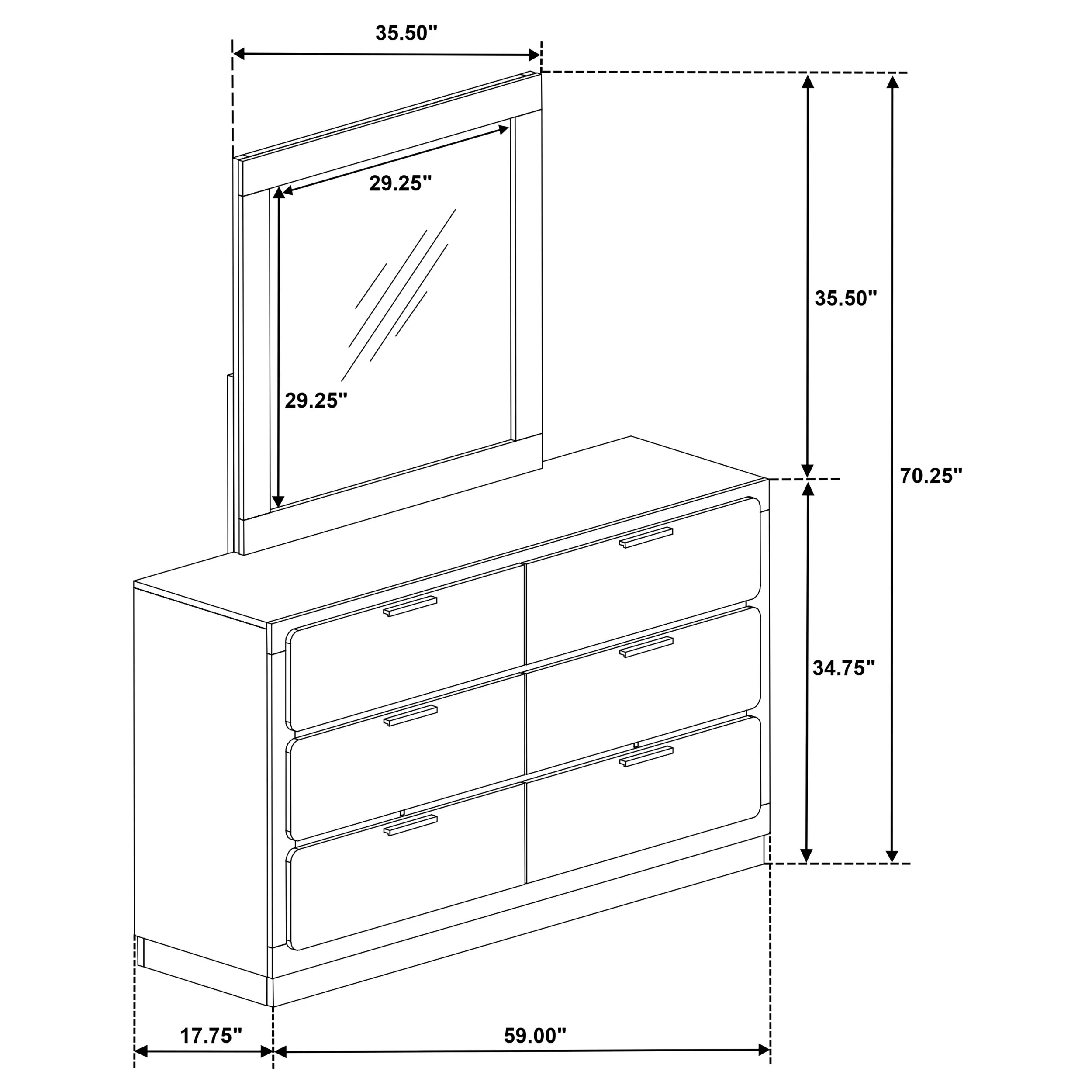 Caraway Dresser with Mirror - Image 12
