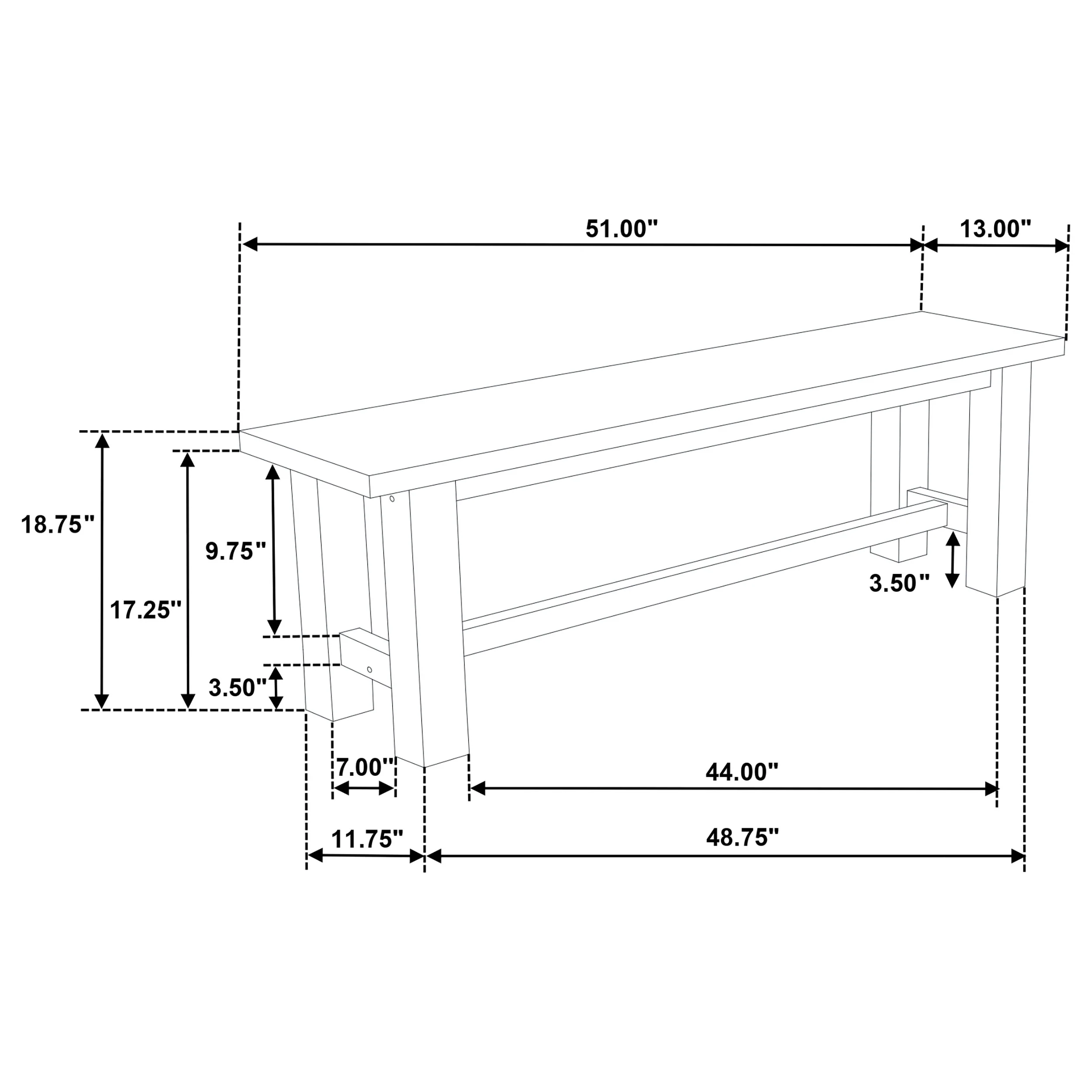 Cardova Dining Bench - Image 8