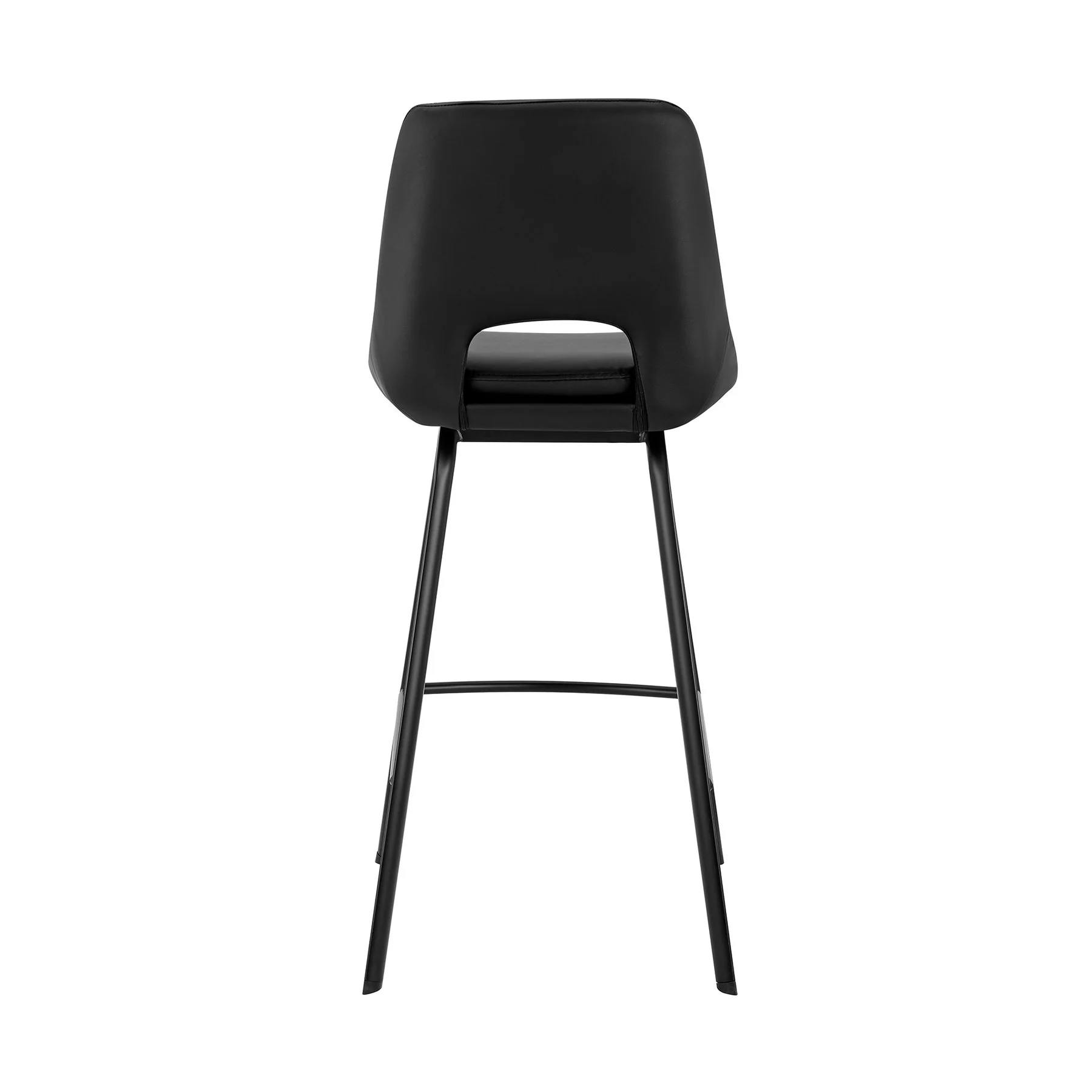 Carise Black Faux Leather and Black Metal Swivel 26" Counter Stool - Image 5