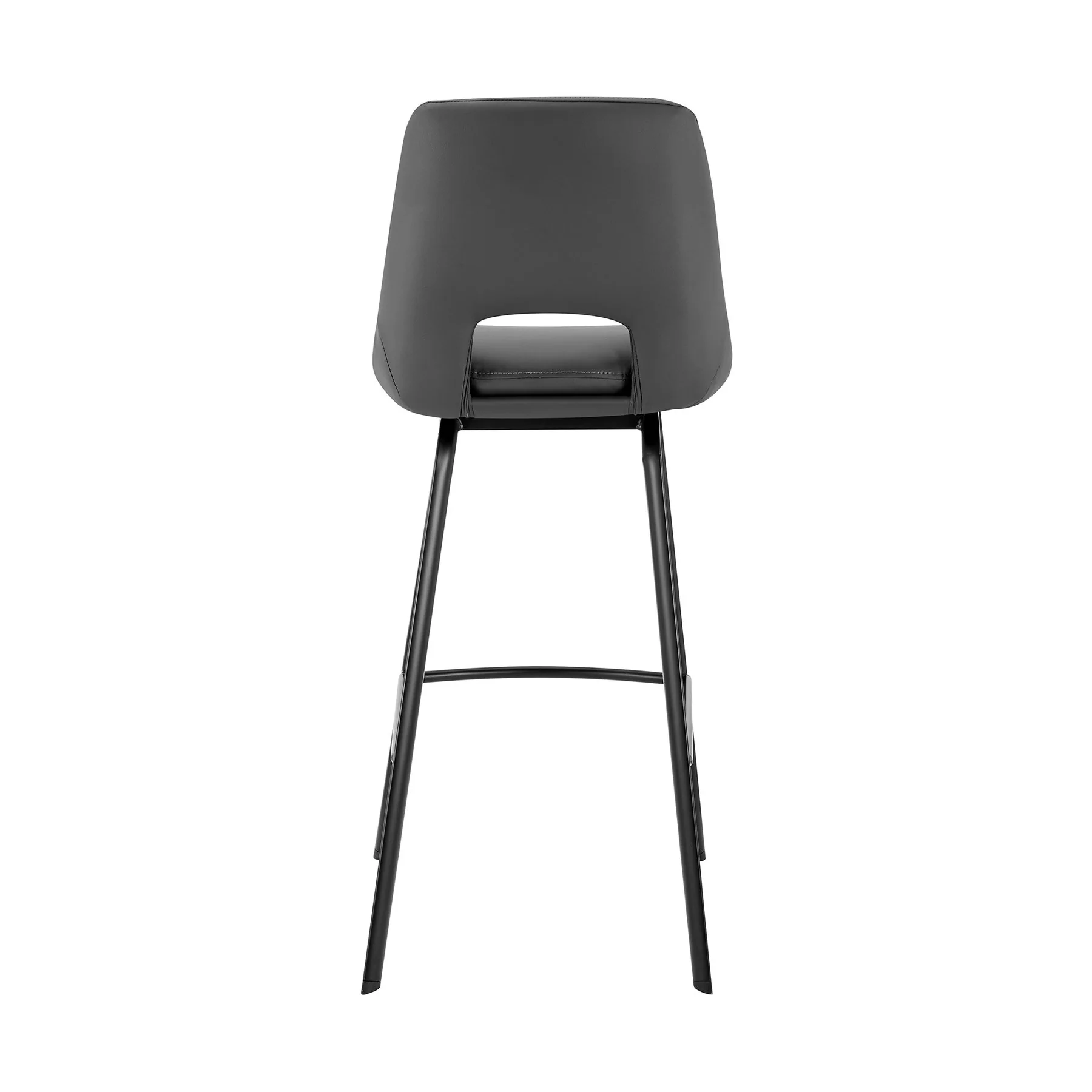 Carise Gray Faux Leather and Black Metal Swivel 26" Counter Stool - Image 5