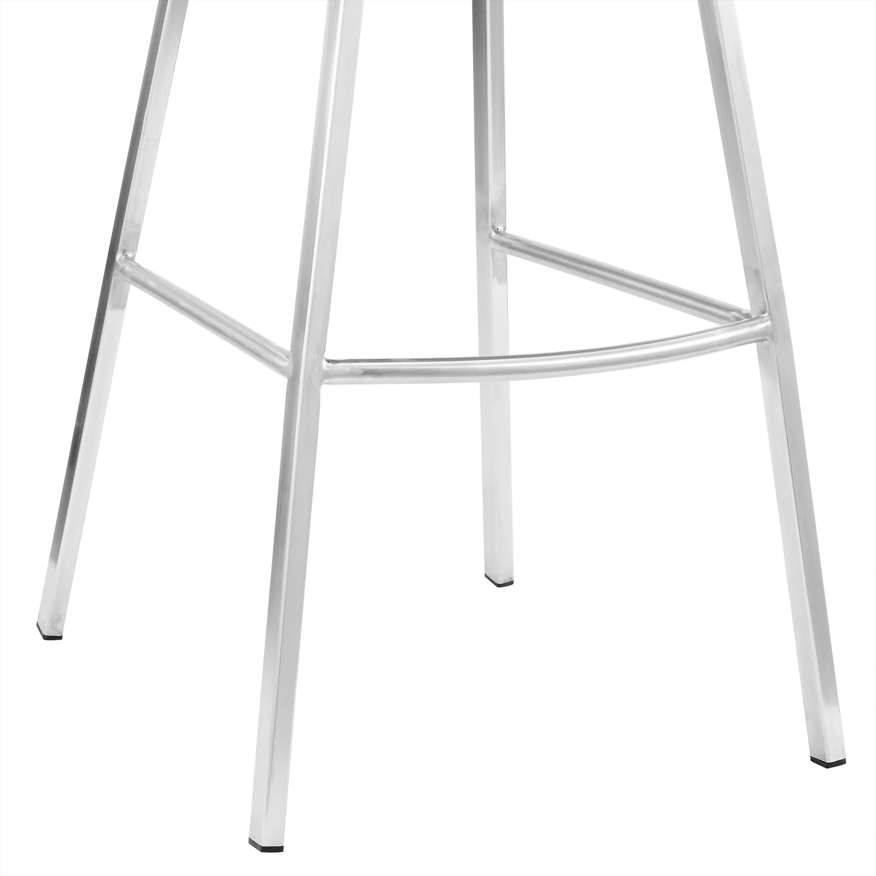 Carise White Faux Leather and Brushed Stainless Steel Swivel 26" Counter Stool - Image 8