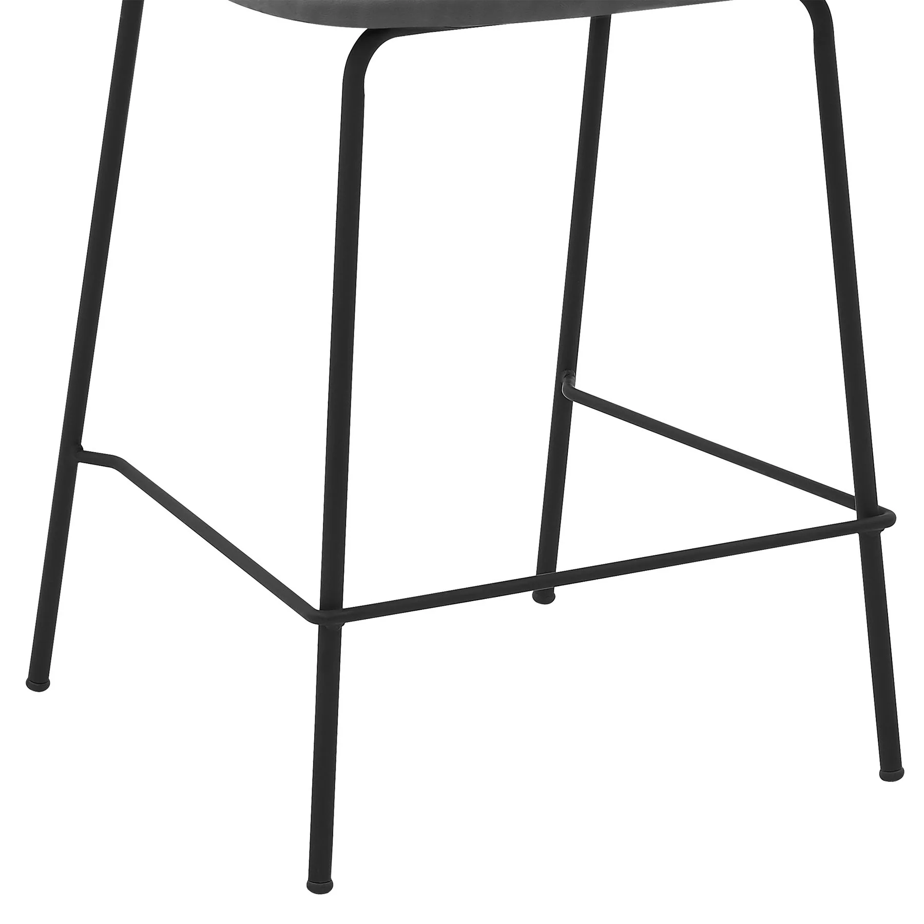 Carlo 26" Gray Faux Leather and Black Metal Counter Height Bar Stool - Image 6