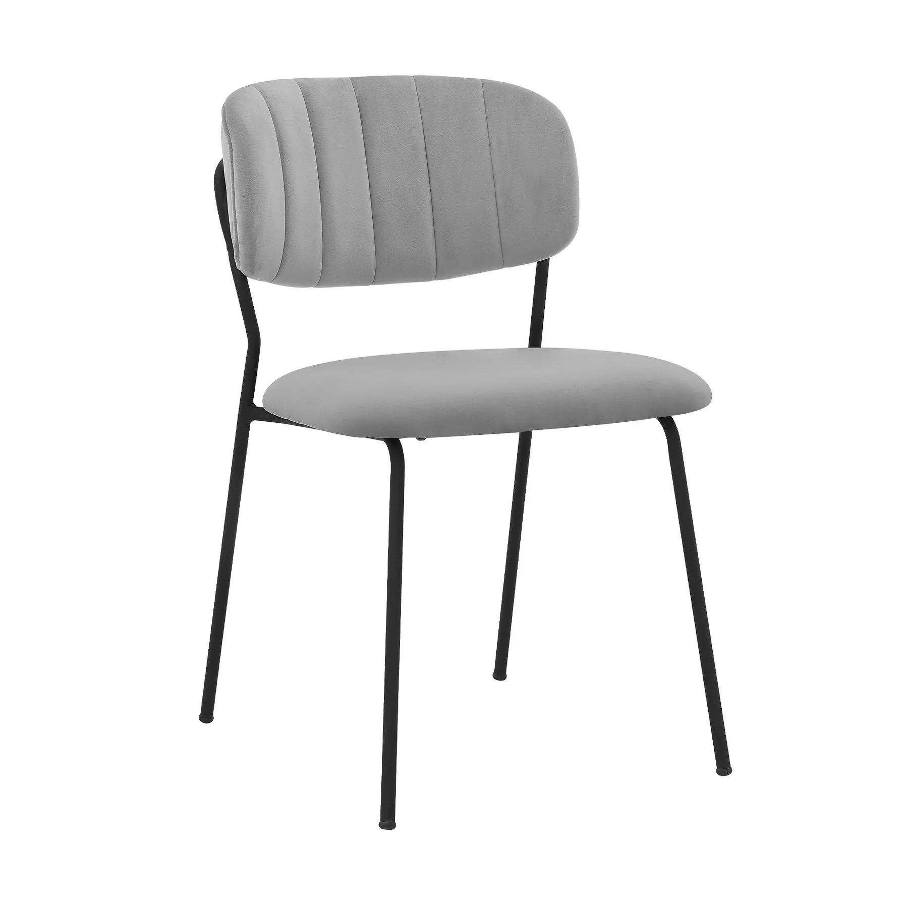 Carlo Gray Velvet and Metal Dining Room Chairs - Set of 2 - Image 2