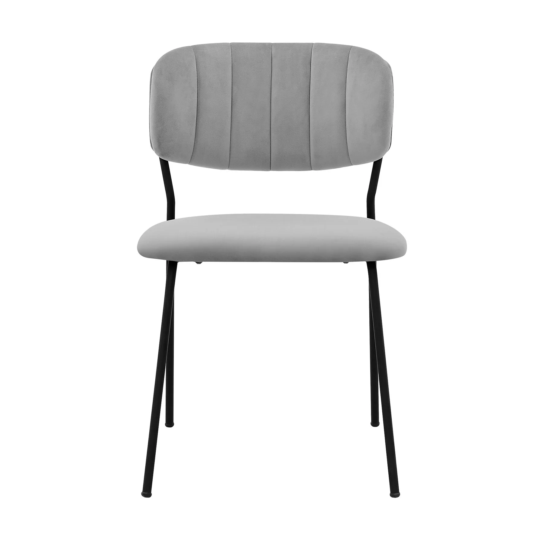 Carlo Gray Velvet and Metal Dining Room Chairs - Set of 2 - Image 3