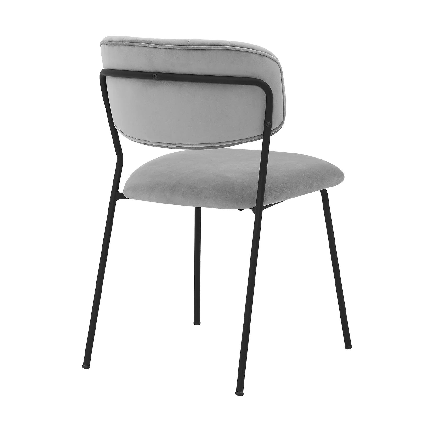 Carlo Gray Velvet and Metal Dining Room Chairs - Set of 2 - Image 4