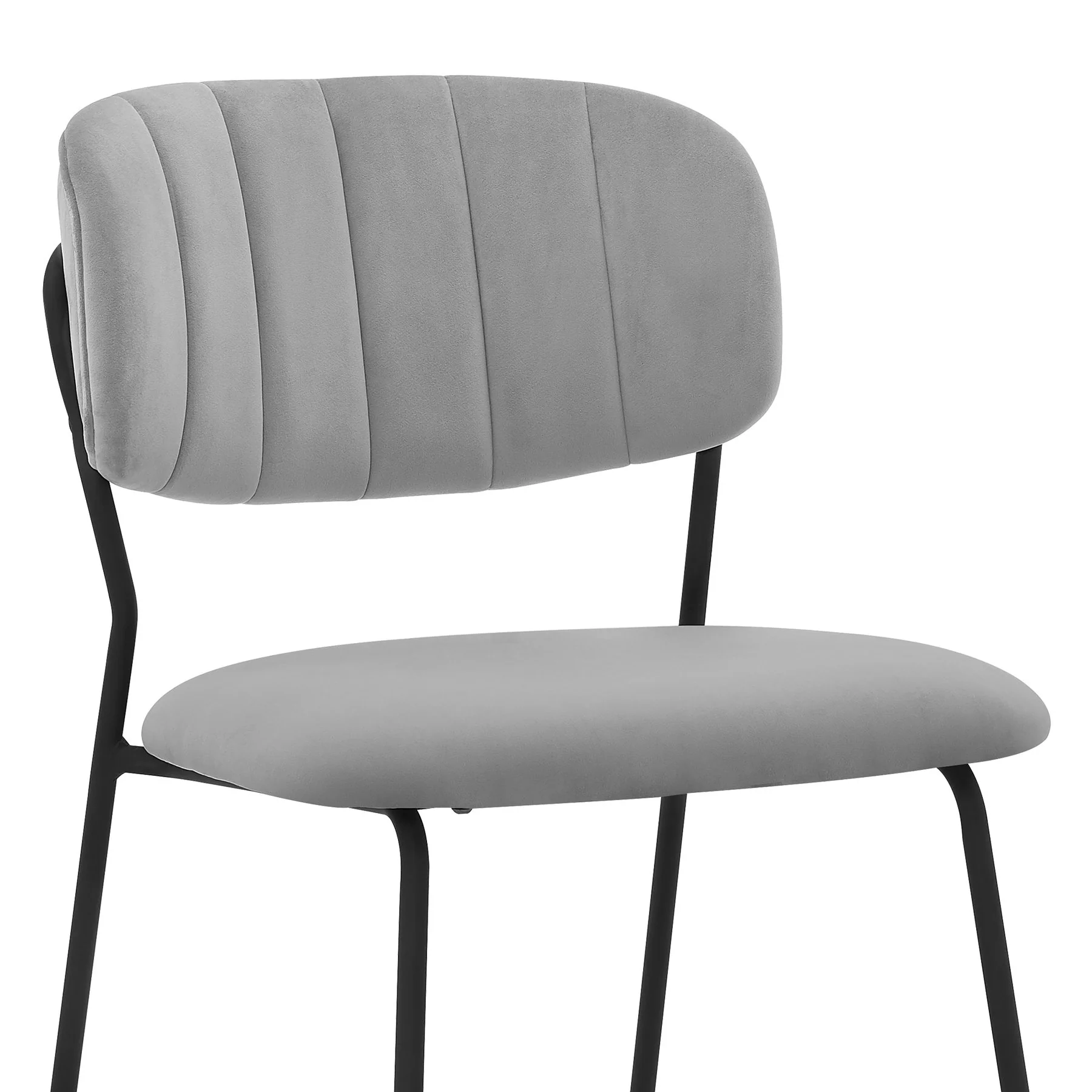 Carlo Gray Velvet and Metal Dining Room Chairs - Set of 2 - Image 5