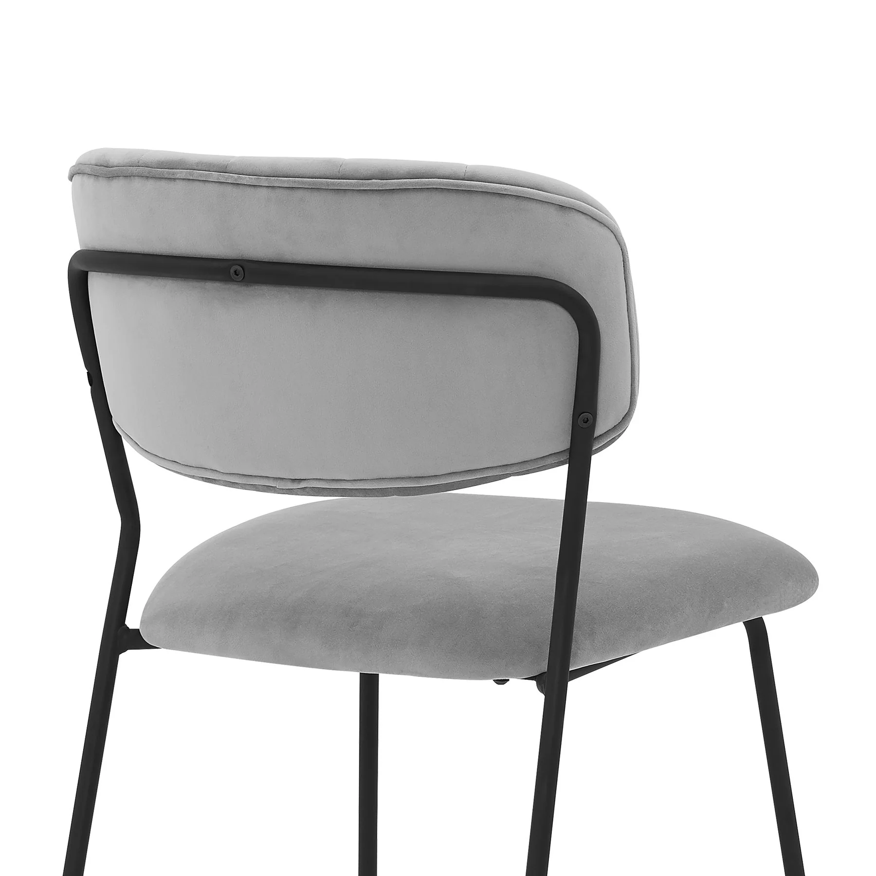 Carlo Gray Velvet and Metal Dining Room Chairs - Set of 2 - Image 6