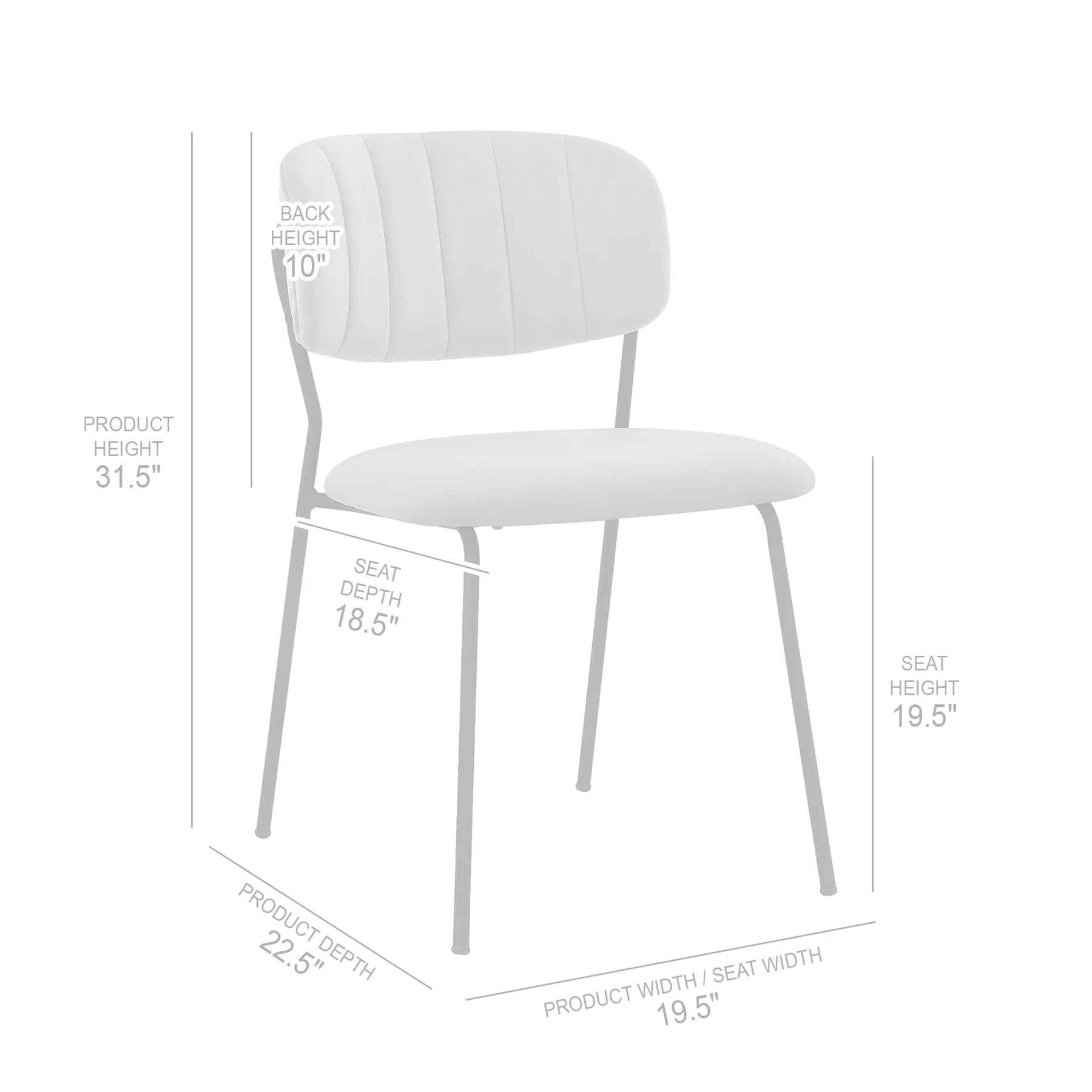 Carlo Gray Velvet and Metal Dining Room Chairs - Set of 2 - Image 8