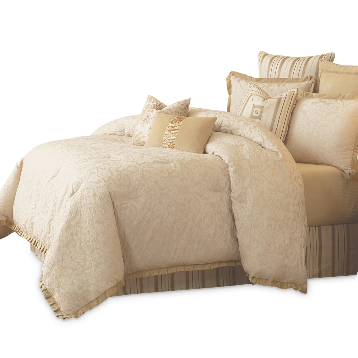 Carlton 9-Piece Queen Comforter Set - Ivory - Image 2