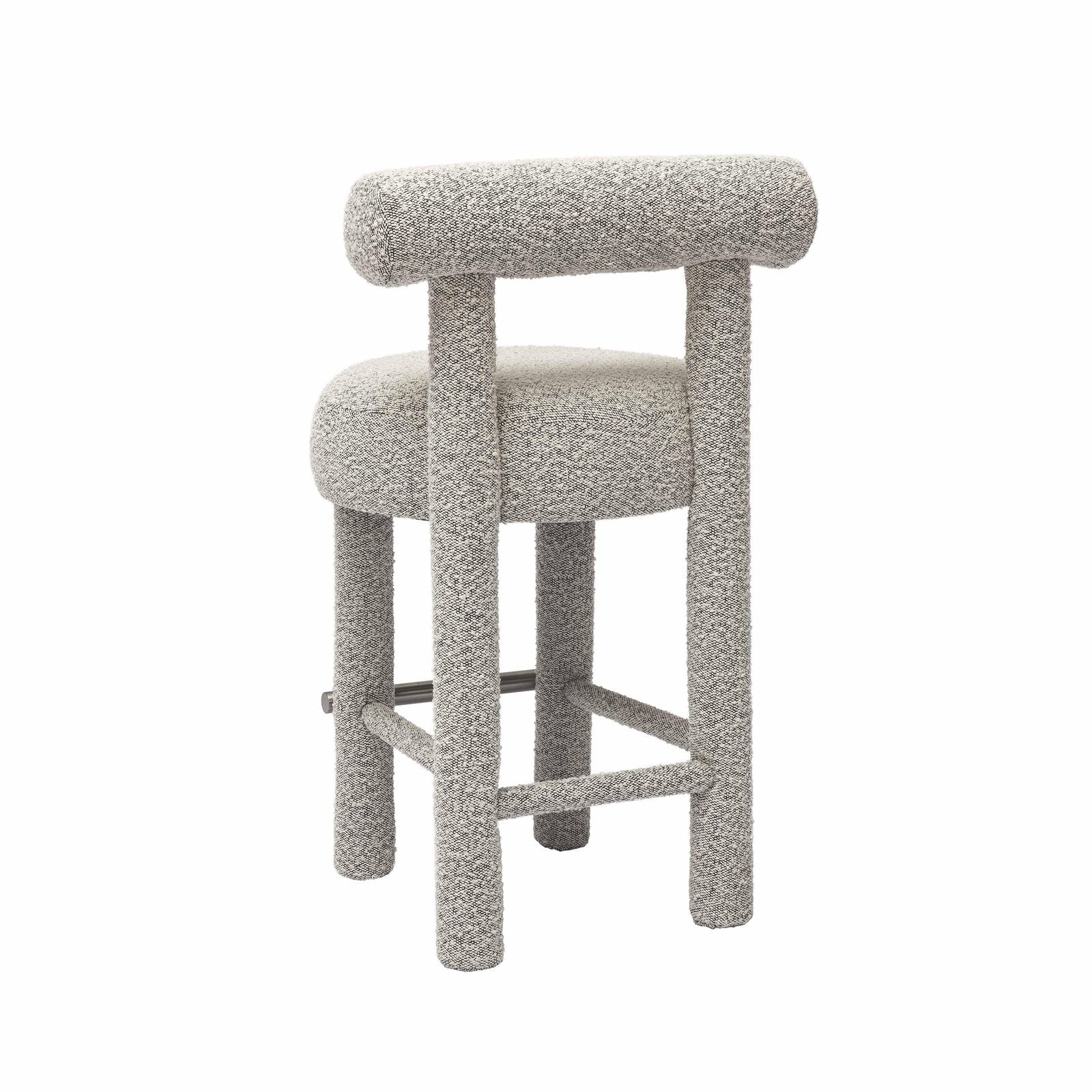 Carmel Black & White Performance Boucle Counter Stool - Image 4