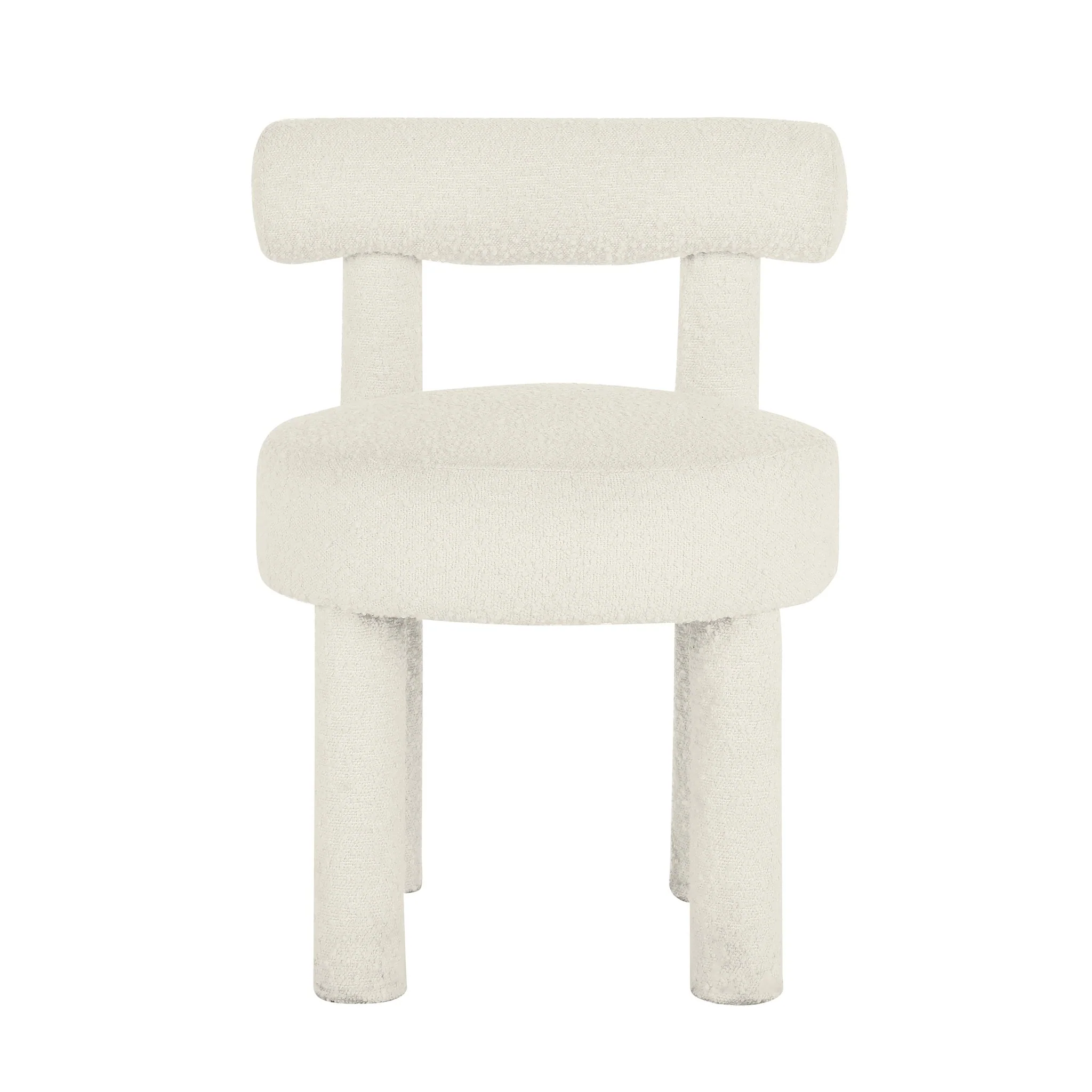 Carmel Cream Performance Boucle Dining Chair - Image 3