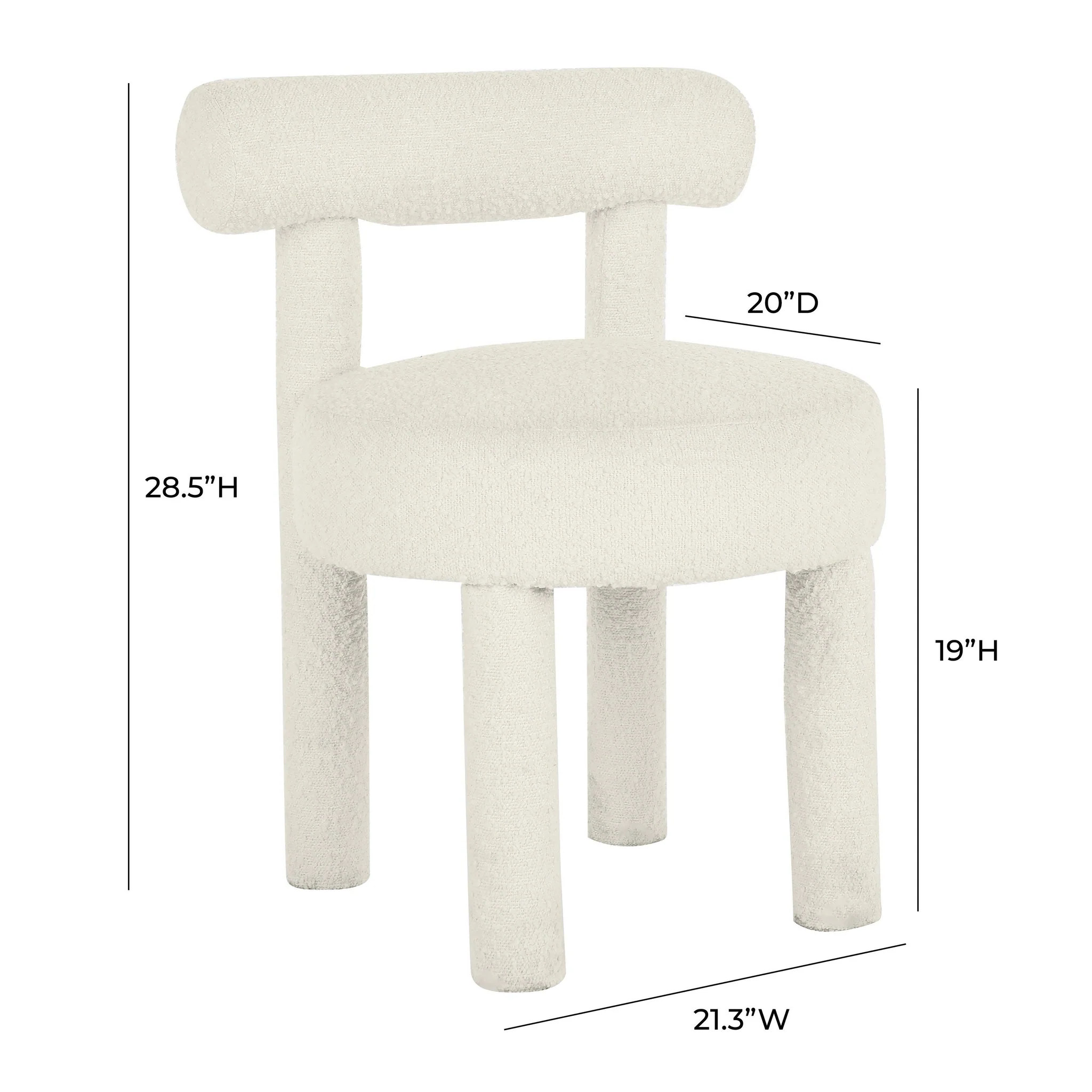 Carmel Cream Performance Boucle Dining Chair - Image 6