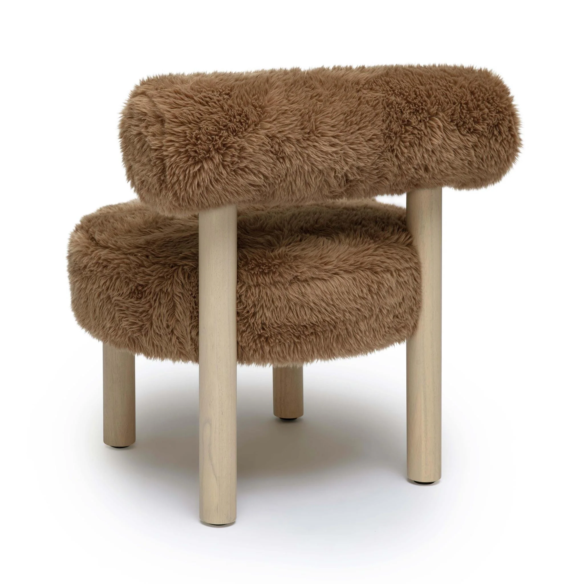 Carmel Dark Taupe Vegan Shearling Accent Chair - Image 5