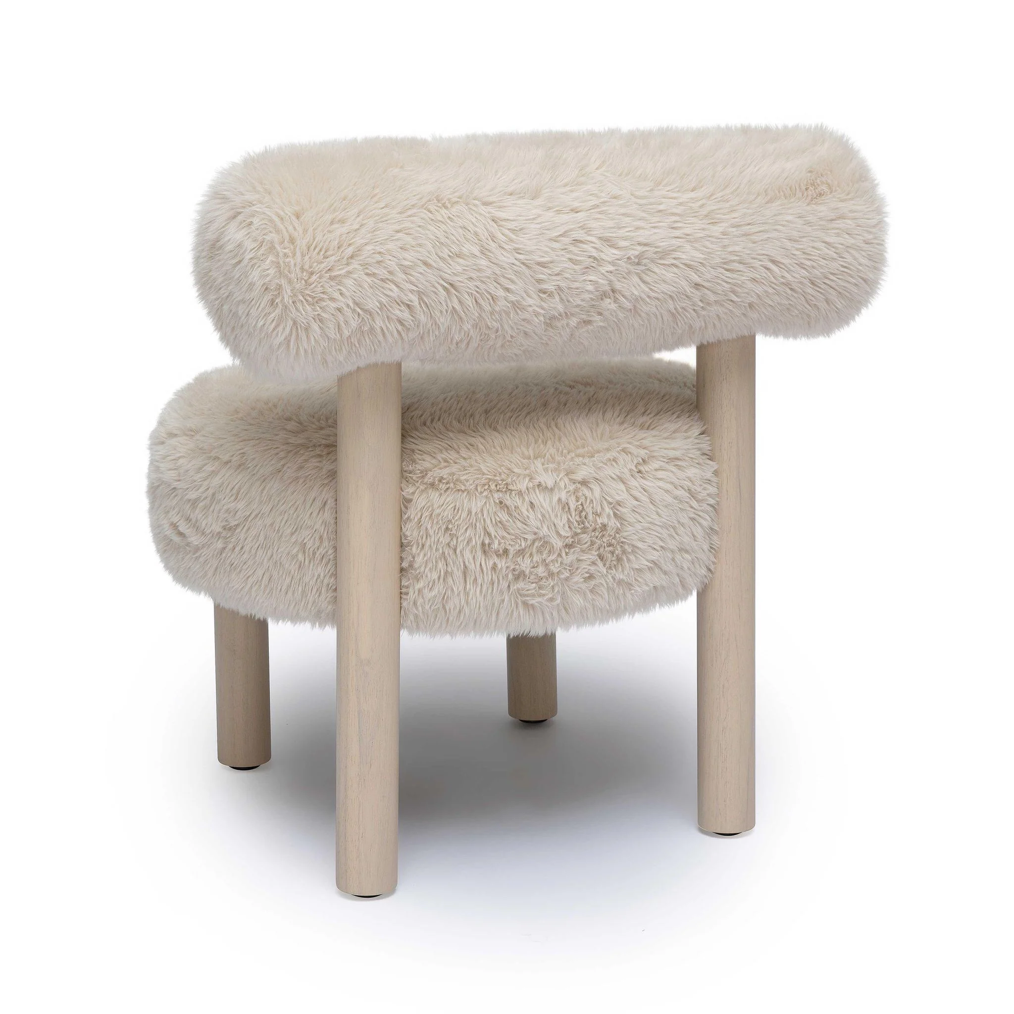Carmel Natural Vegan Shearling Accent Chair - Image 4