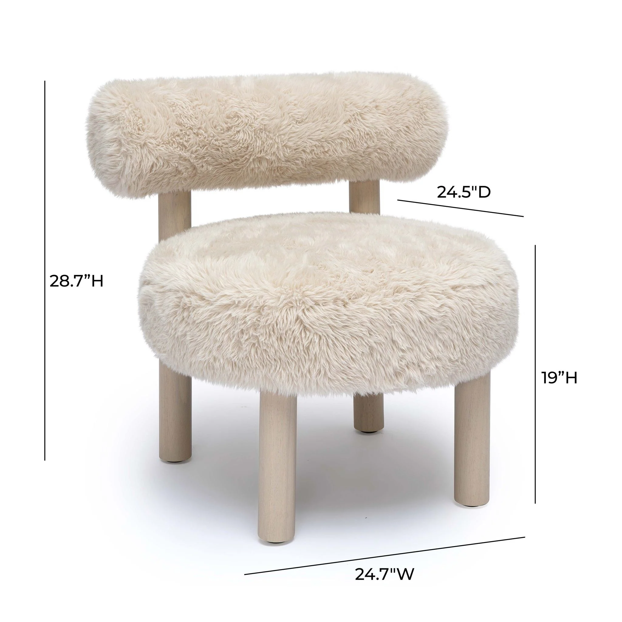 Carmel Natural Vegan Shearling Accent Chair - Image 6
