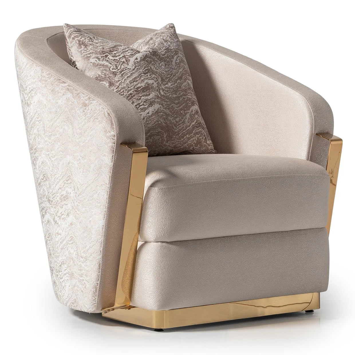 Carmela Accent Chair - Almond/Gold - Image 9