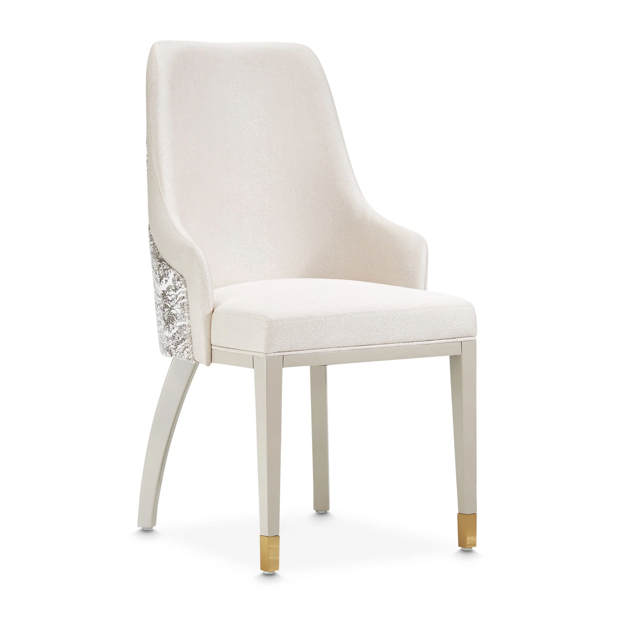 Carmela Dining Arm Chair - Shimmer Ivory - Image 3