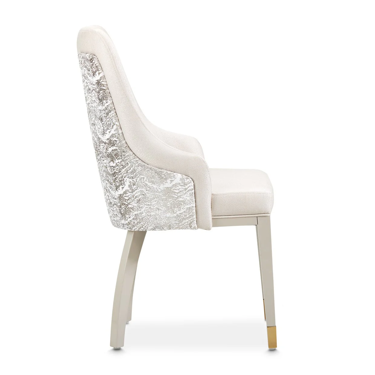Carmela Dining Arm Chair - Shimmer Ivory - Image 5