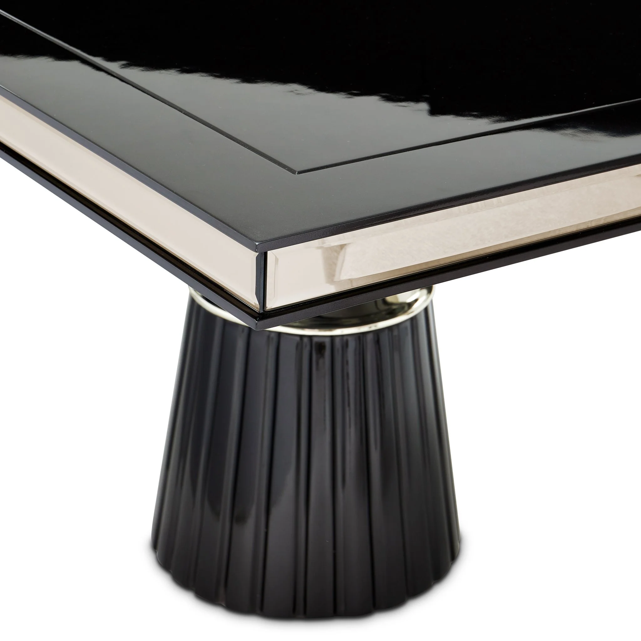 Carmela Double Pedestal Dining Table - Glossy Charcoal Sand - Image 26