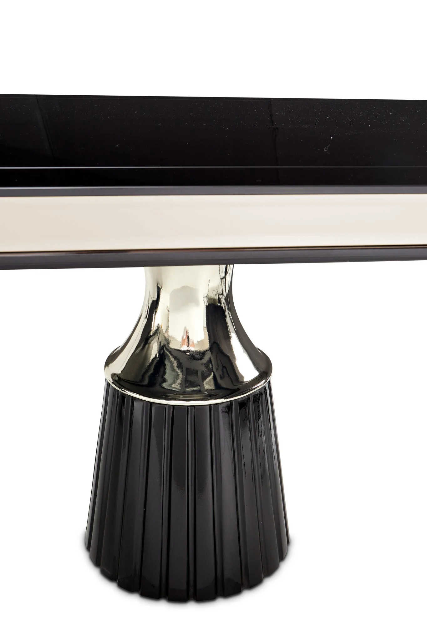 Carmela Double Pedestal Dining Table - Glossy Charcoal Sand - Image 27